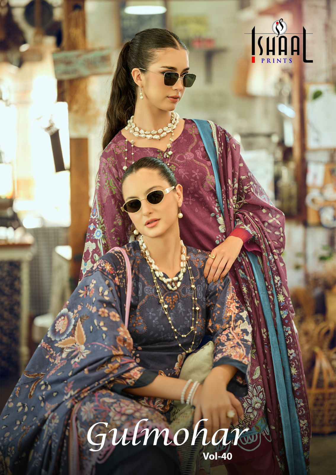 Ishaal Prints Gulmohar Vol-40 Lawn Cotton Dress Material (10 Pc Catalouge)