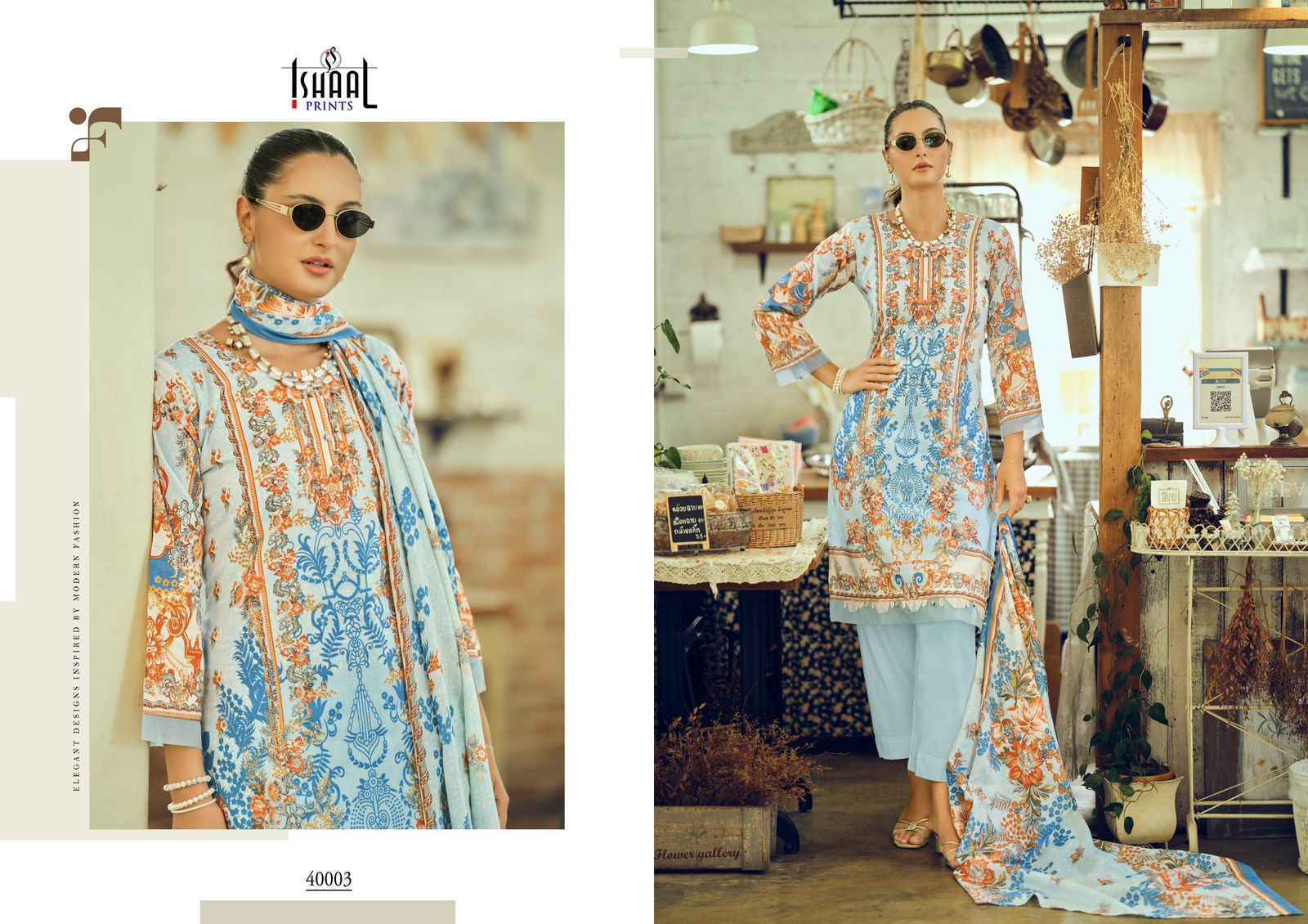 Ishaal Prints Gulmohar Vol-40 Lawn Cotton Dress Material (10 Pc Catalouge)