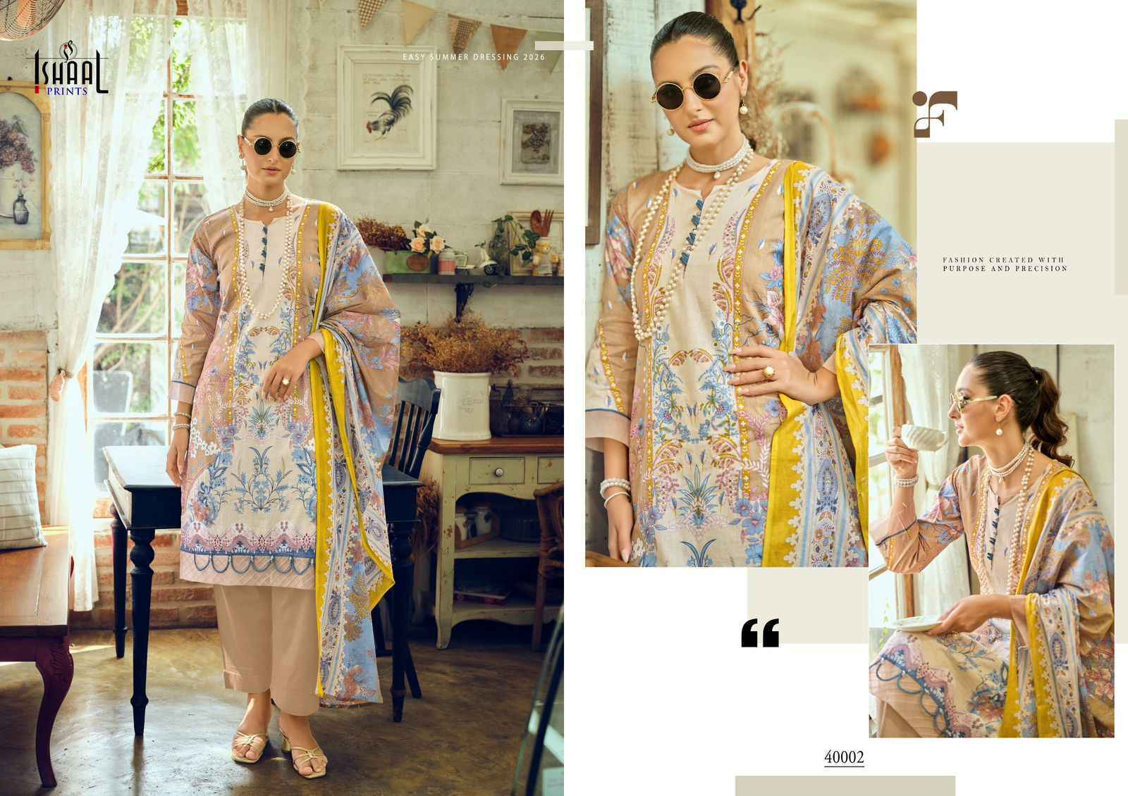 Ishaal Prints Gulmohar Vol-40 Lawn Cotton Dress Material (10 Pc Catalouge)