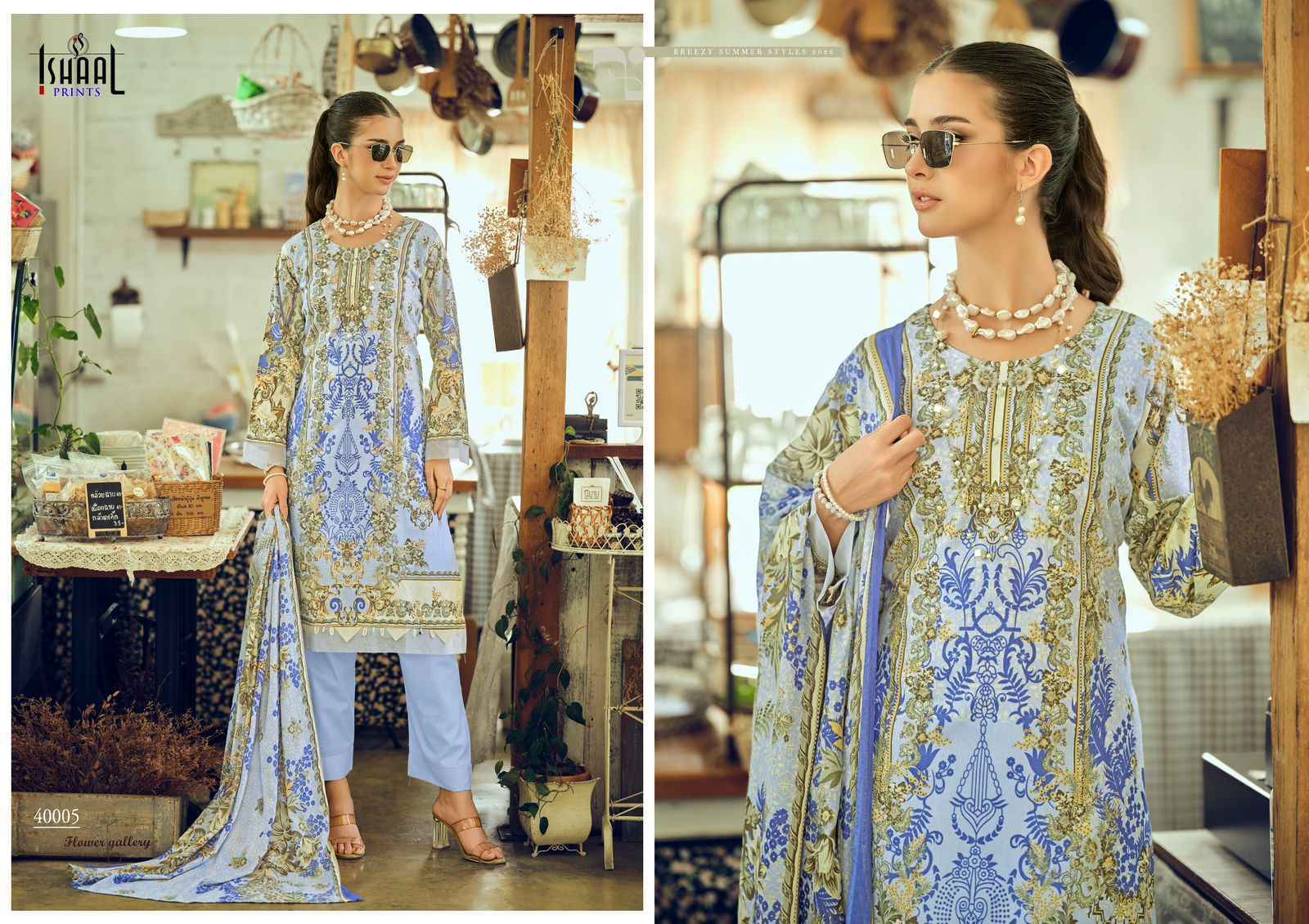 Ishaal Prints Gulmohar Vol-40 Lawn Cotton Dress Material (10 Pc Catalouge)