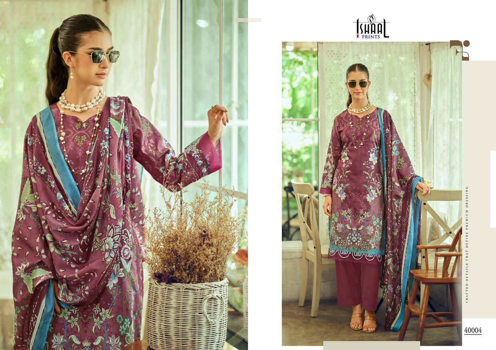 Ishaal Prints Gulmohar Vol-40 Lawn Cotton Dress Material (10 Pc Catalouge)