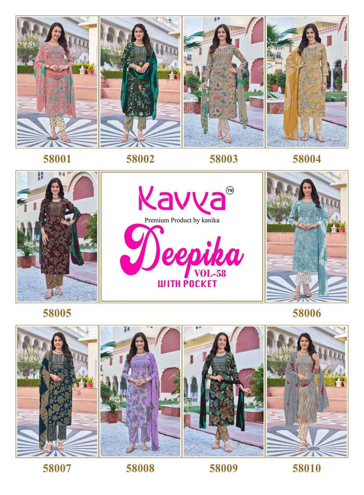 Kavya Deepika Vol-58 Capsule Readymade Suit (10 pcs Catalogue)