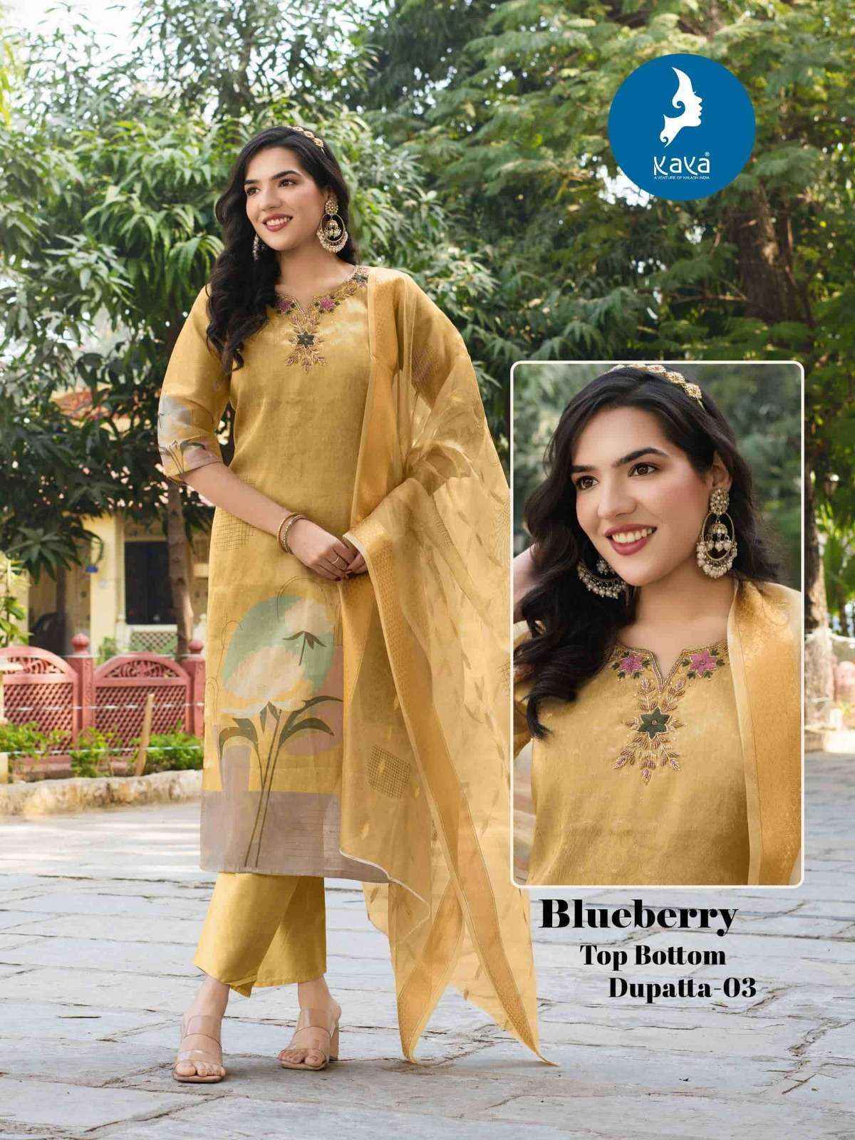 Kaya Blue Berry Simer Readymade Suit (6 pcs Catalogue)