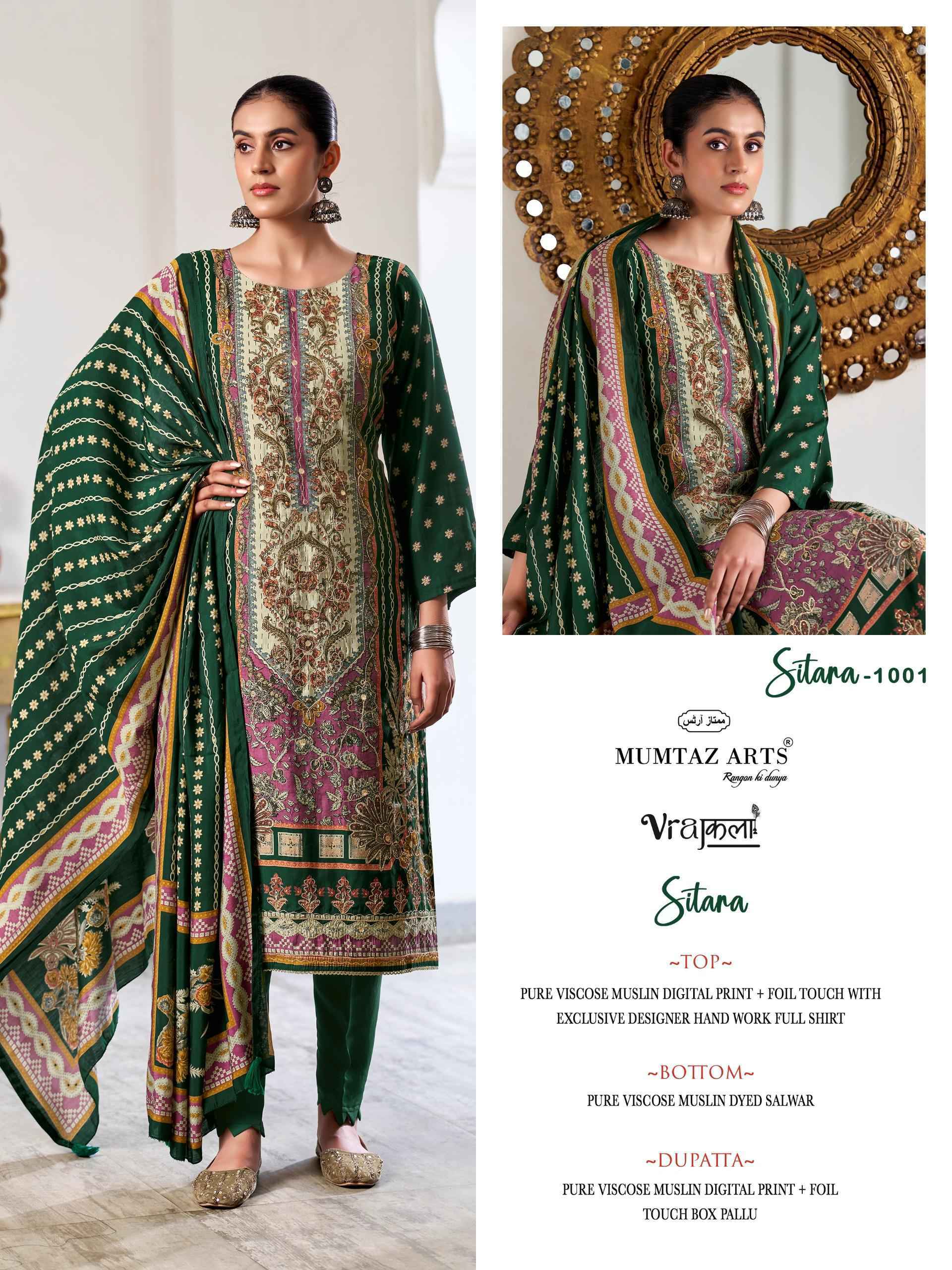 Mumtaz Arts Sitara Viscose Modal Muslin Dress Material 4 pcs Catalogue