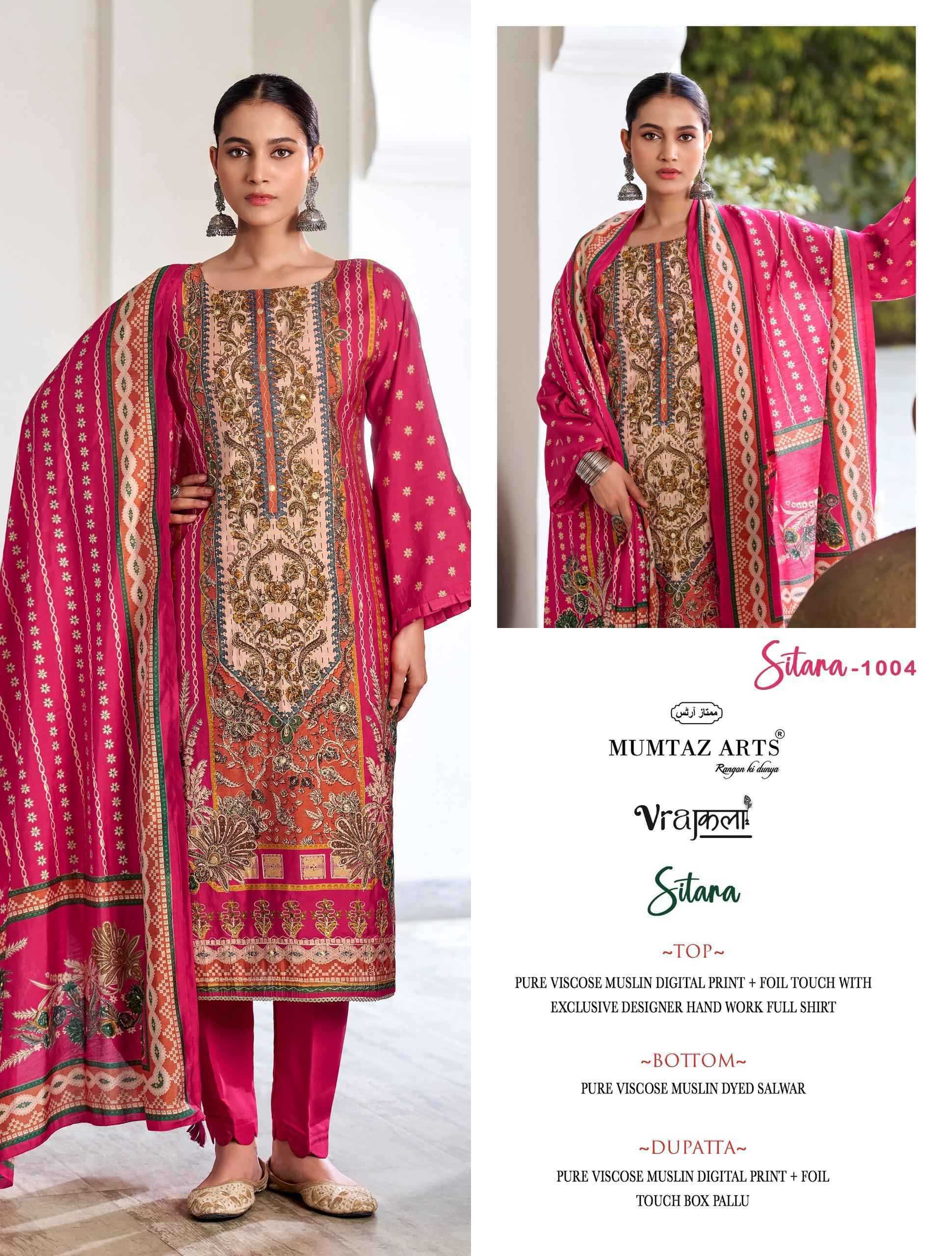 Mumtaz Arts Sitara Viscose Modal Muslin Dress Material 4 pcs Catalogue