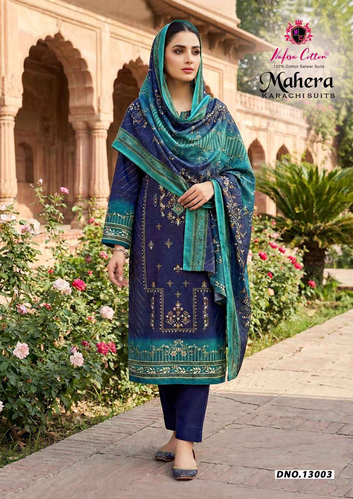 Nafisa Cotton Mahera Karachi Suits Vol-13 Cotton Dress Material (6 pcs Catalogue)