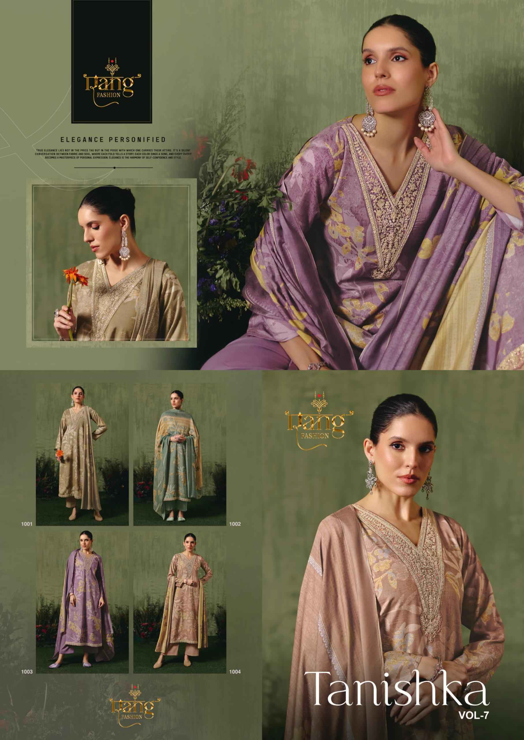 Rang Fashion Tanishka Vol 7 Viscose Muslin Dress Material 4 pcs Catalogue