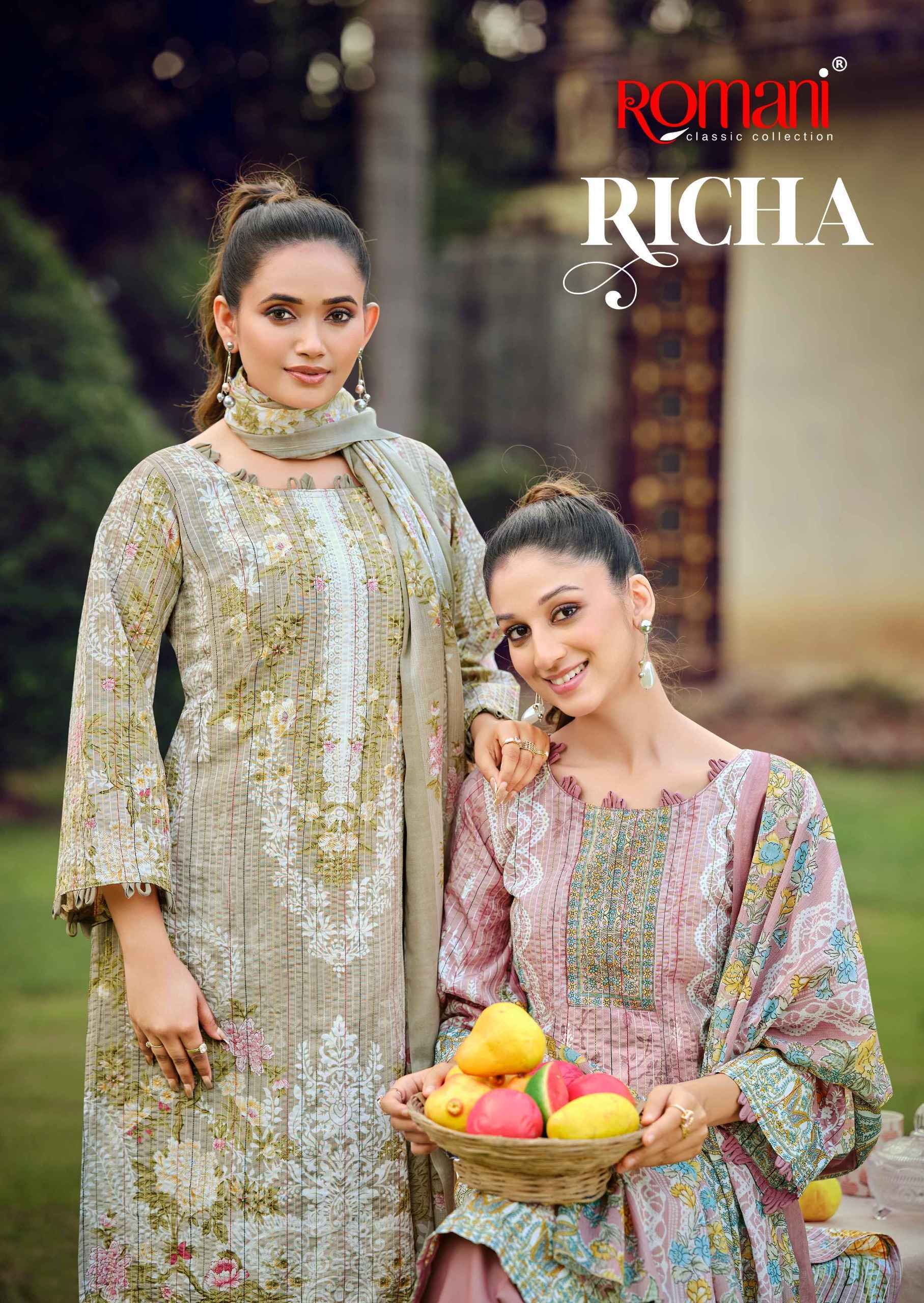 Romani Richa Cotton Dress Material (8 pcs Catalogue)