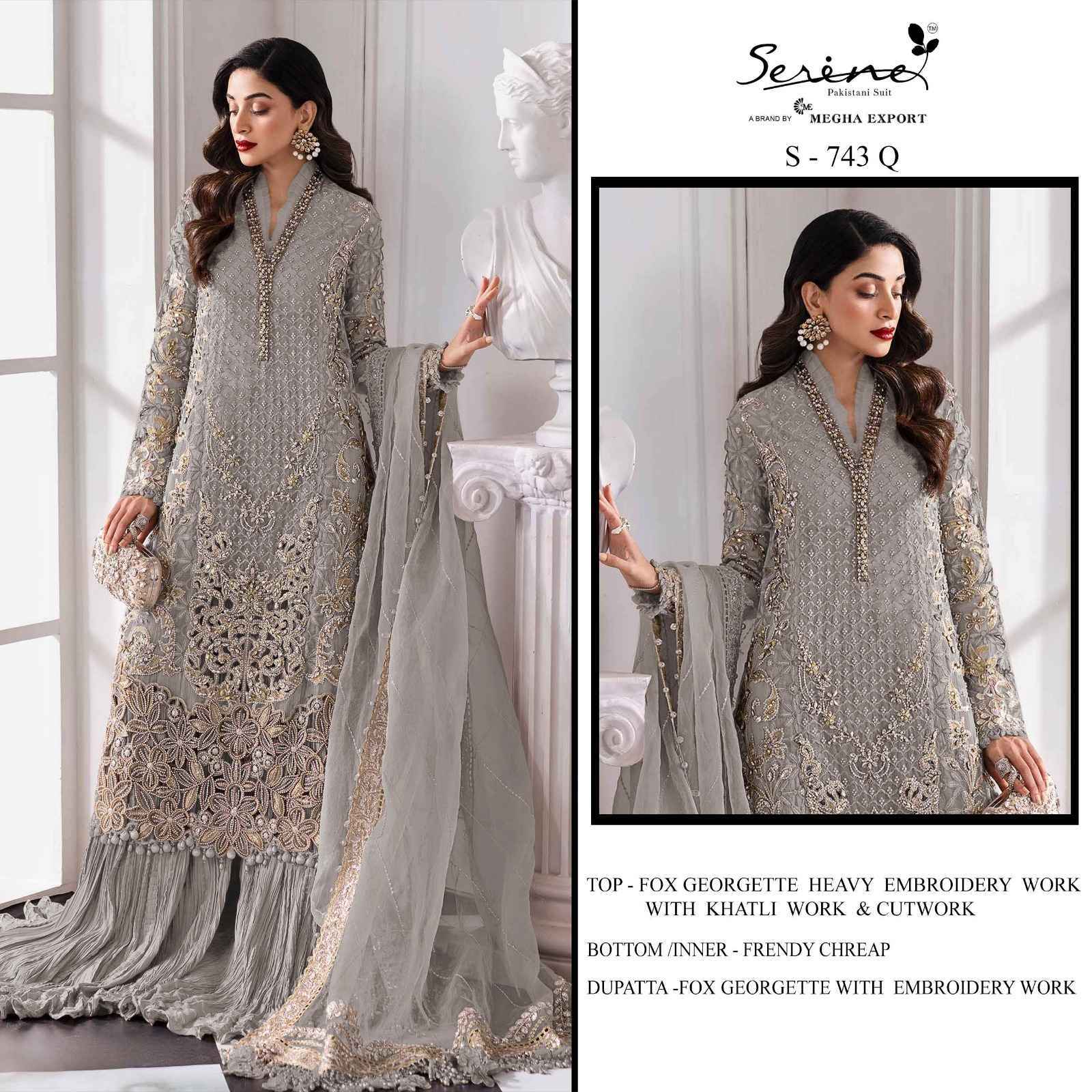 Serine D No S-743 Fox Georgette Dress Material (4 pcs Catalogue)