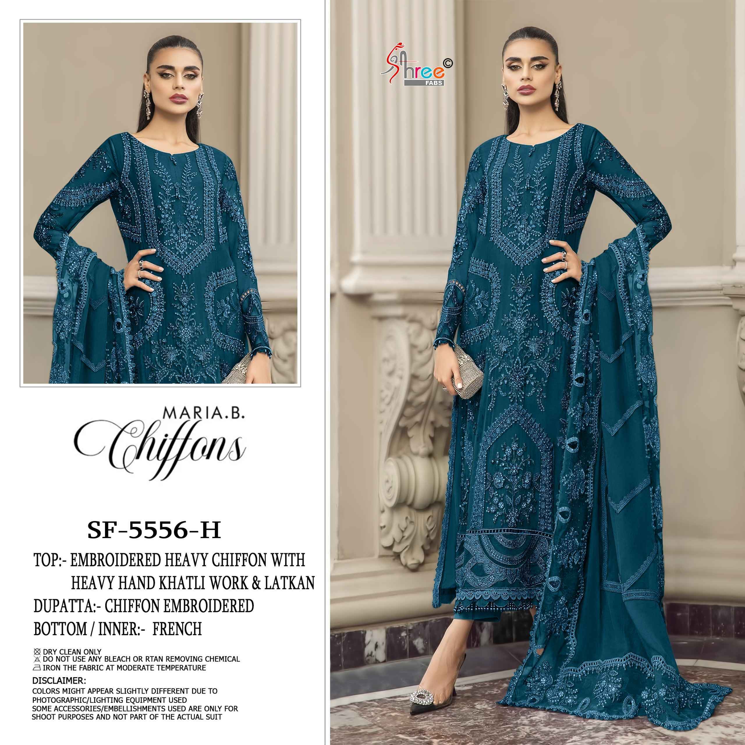 Shree Fabs D No SF-5556 Chiffon Dress Material (4 pcs Catalogue)