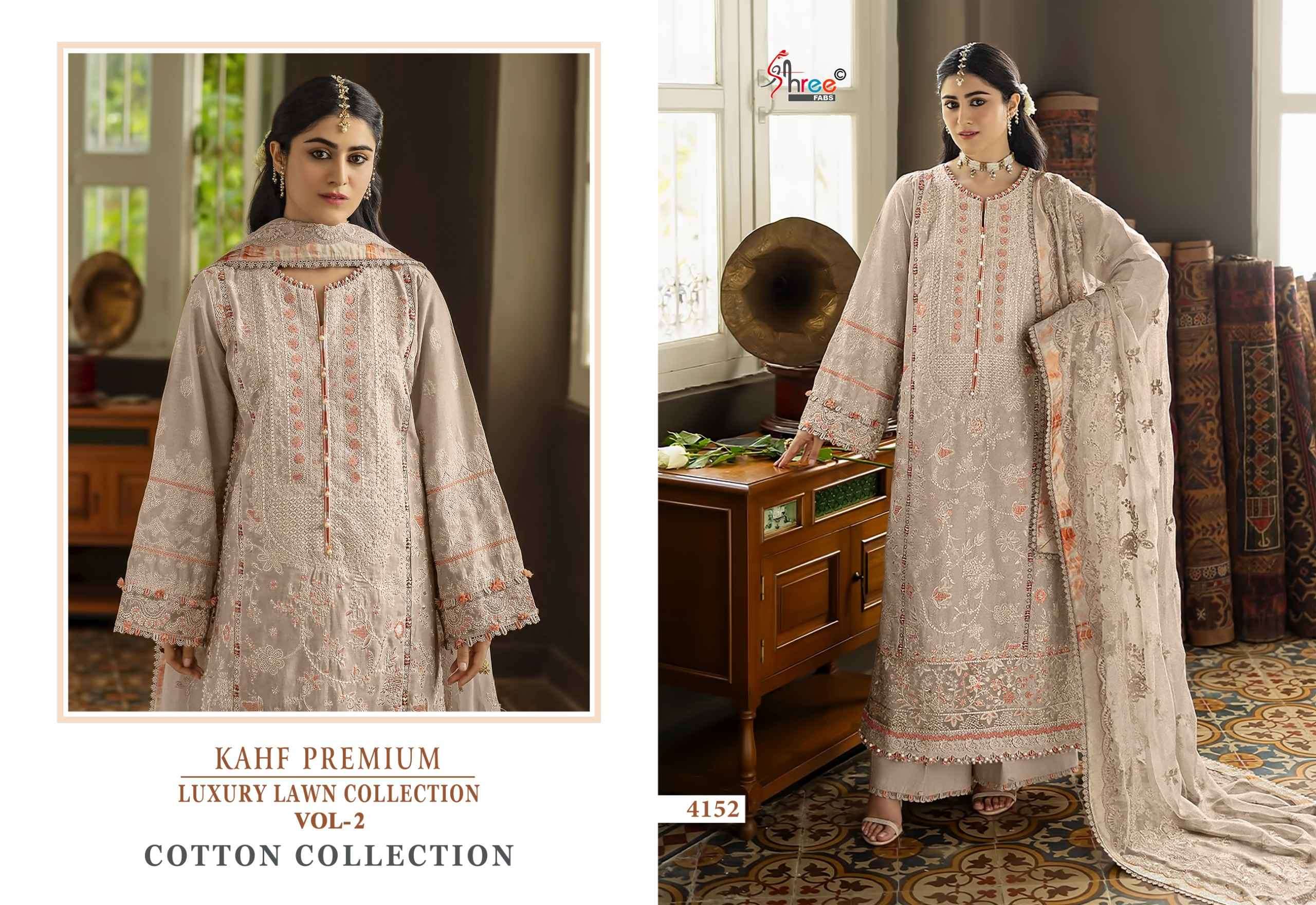 Shree Fabs Kahf Premium Luxury Lawn Collection Vol-2 Cotton Collection Cotton Dress Material (5 pcs Catalogue)