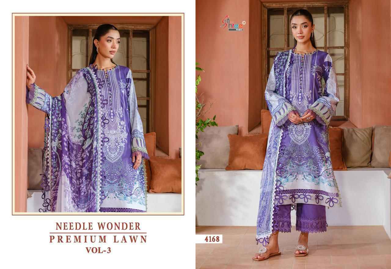 Shree Fabs Needle Wonder Premium Lawn Vol-3 Cotton Dress Material (8 pcs Catalogue)
