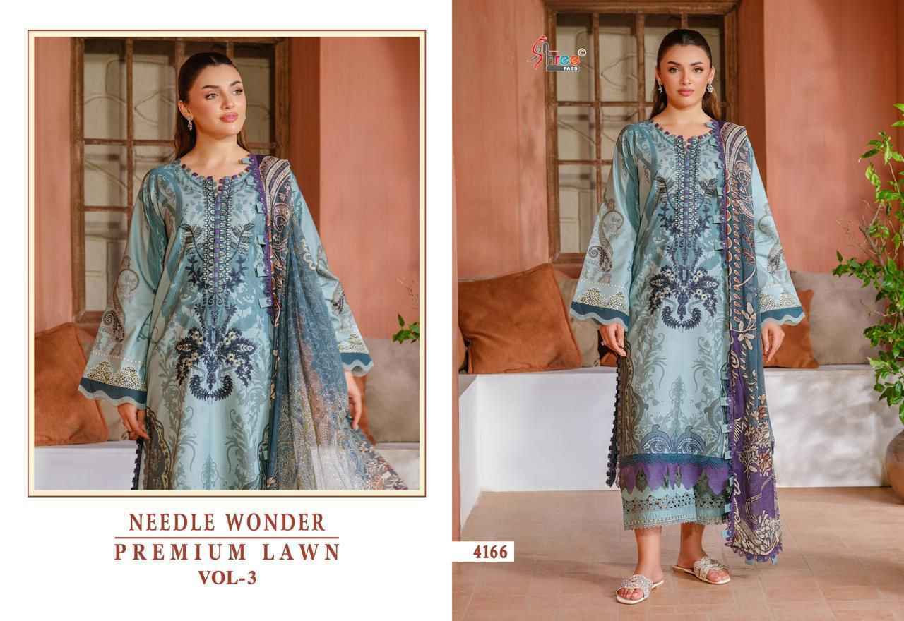 Shree Fabs Needle Wonder Premium Lawn Vol-3 Cotton Dress Material (8 pcs Catalogue)
