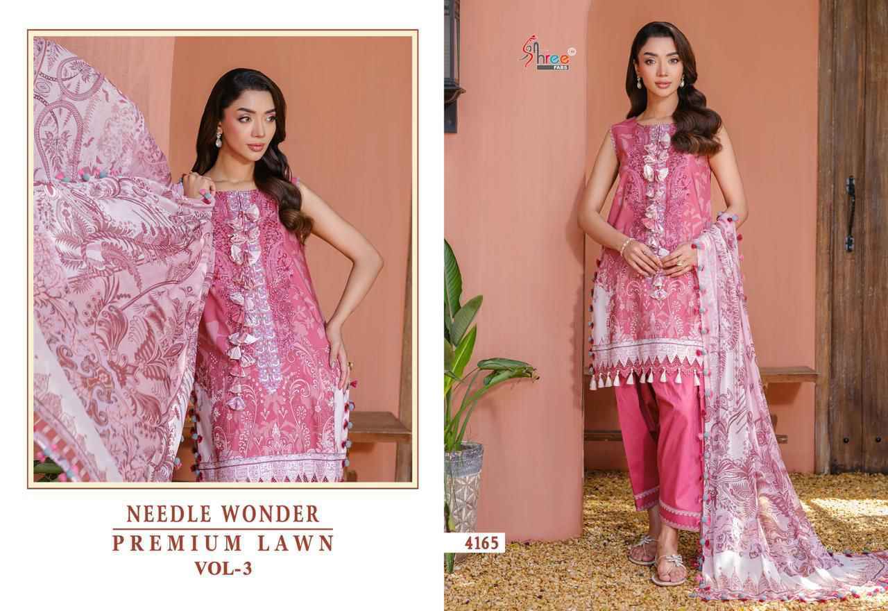 Shree Fabs Needle Wonder Premium Lawn Vol-3 Cotton Dress Material (8 pcs Catalogue)