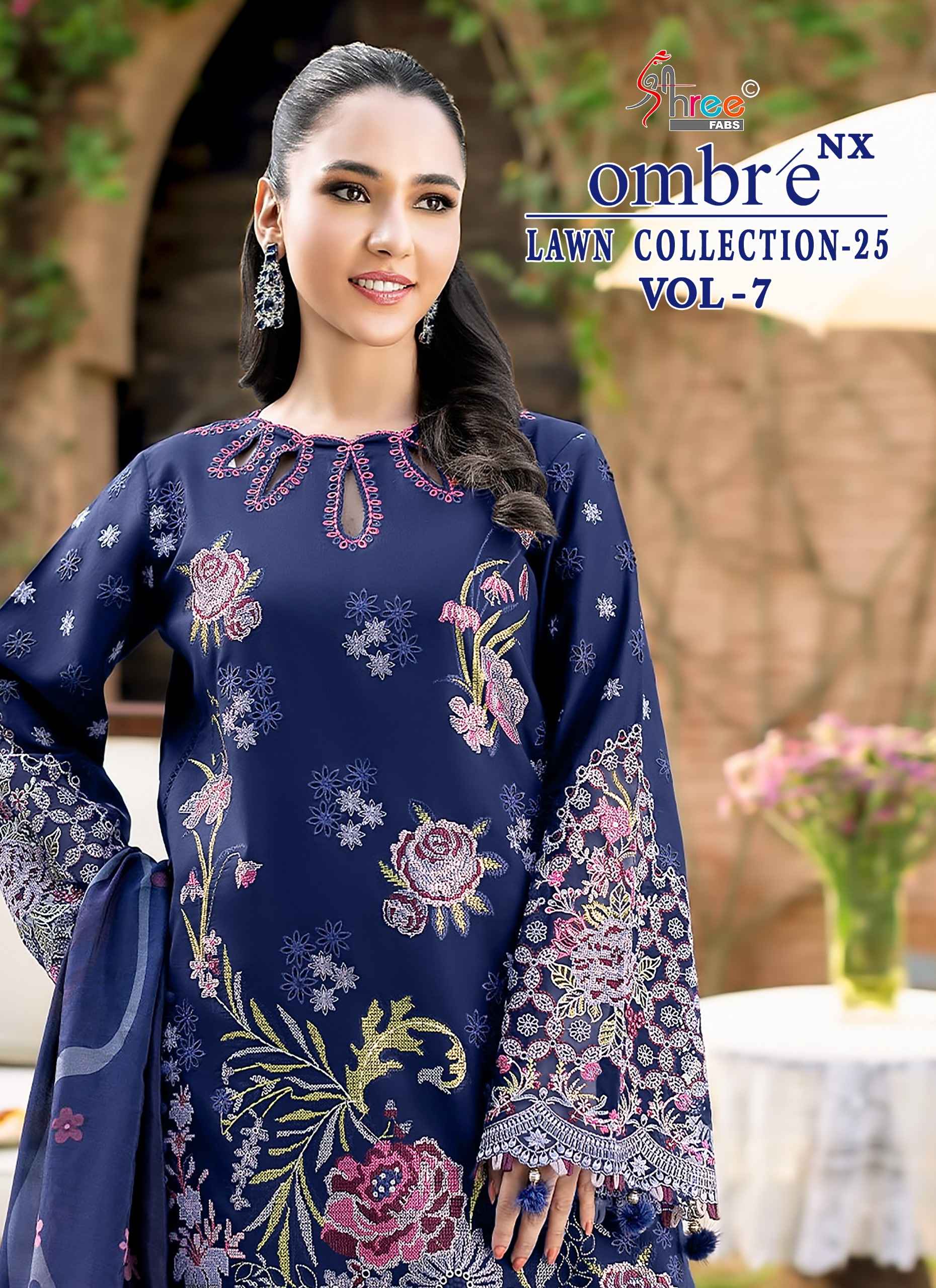 Shree Fabs Ombre Lawn Collection 25 Vol-7 NX Cotton Dress Material (5 pcs Catalogue)