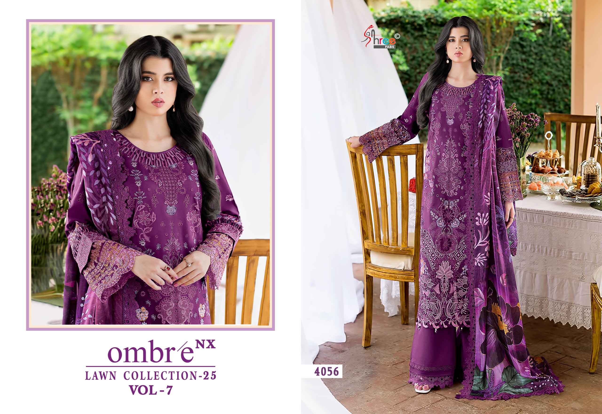 Shree Fabs Ombre Lawn Collection 25 Vol-7 NX Cotton Dress Material (5 pcs Catalogue)