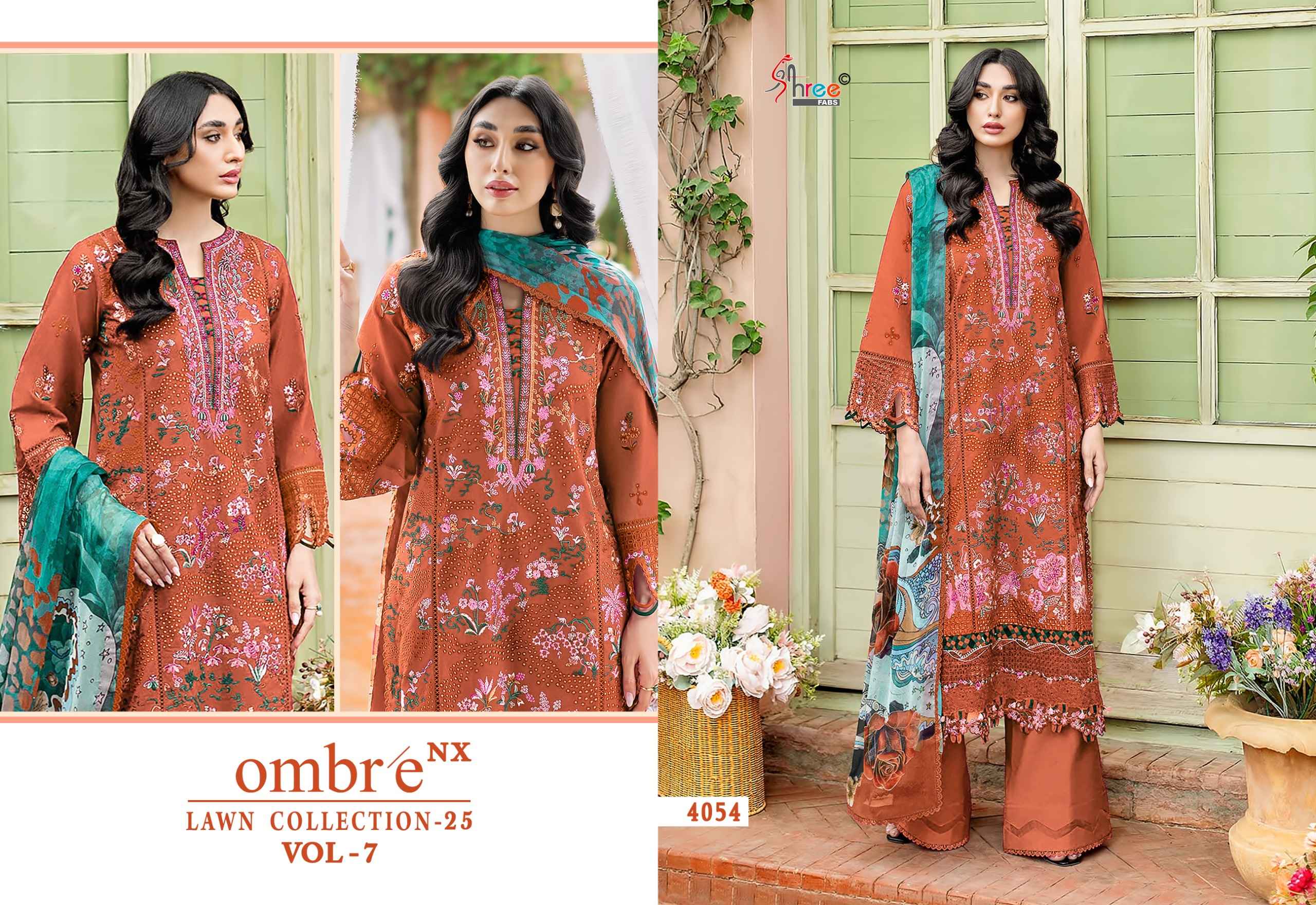 Shree Fabs Ombre Lawn Collection 25 Vol-7 NX Cotton Dress Material (5 pcs Catalogue)