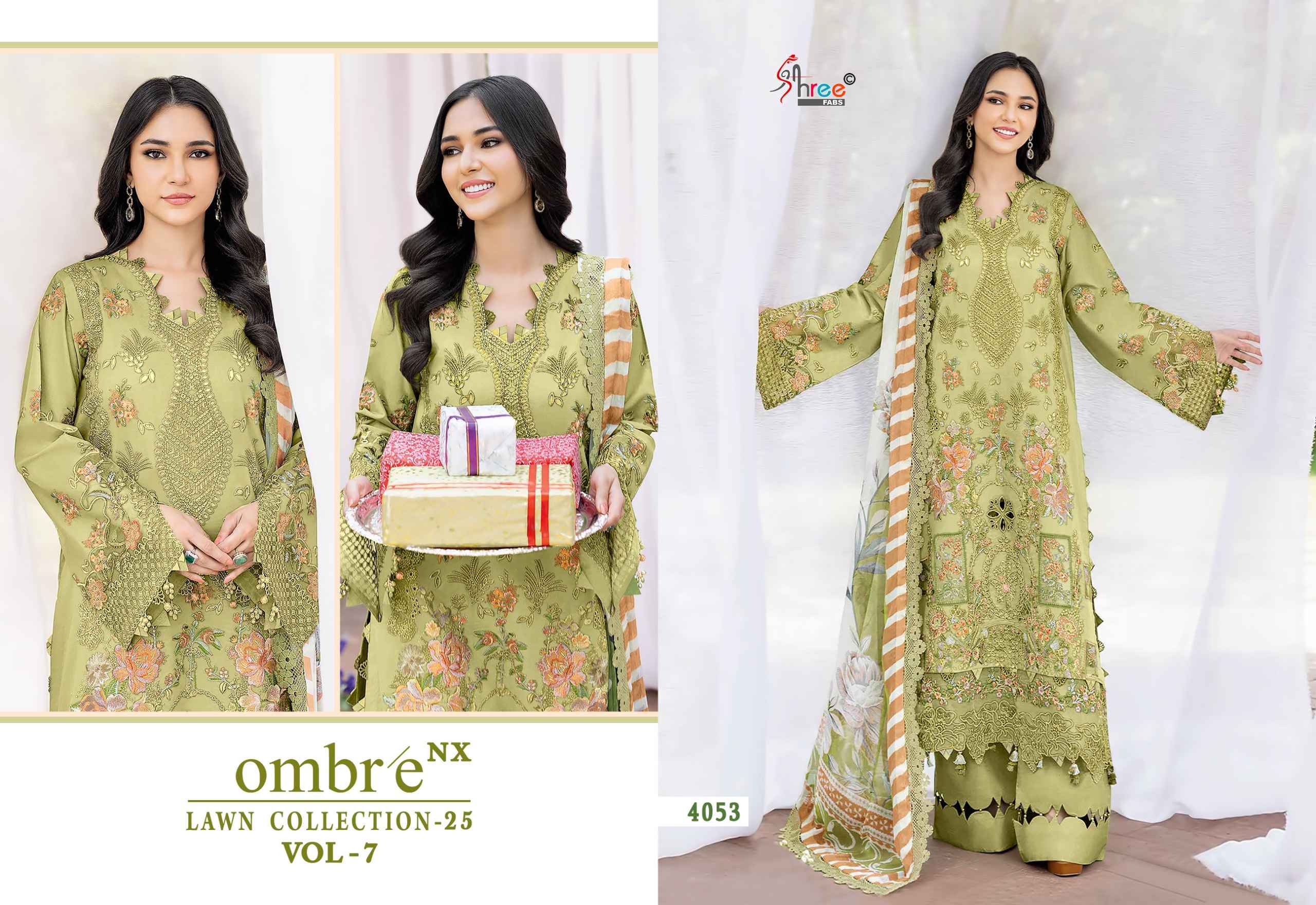 Shree Fabs Ombre Lawn Collection 25 Vol-7 NX Cotton Dress Material (5 pcs Catalogue)