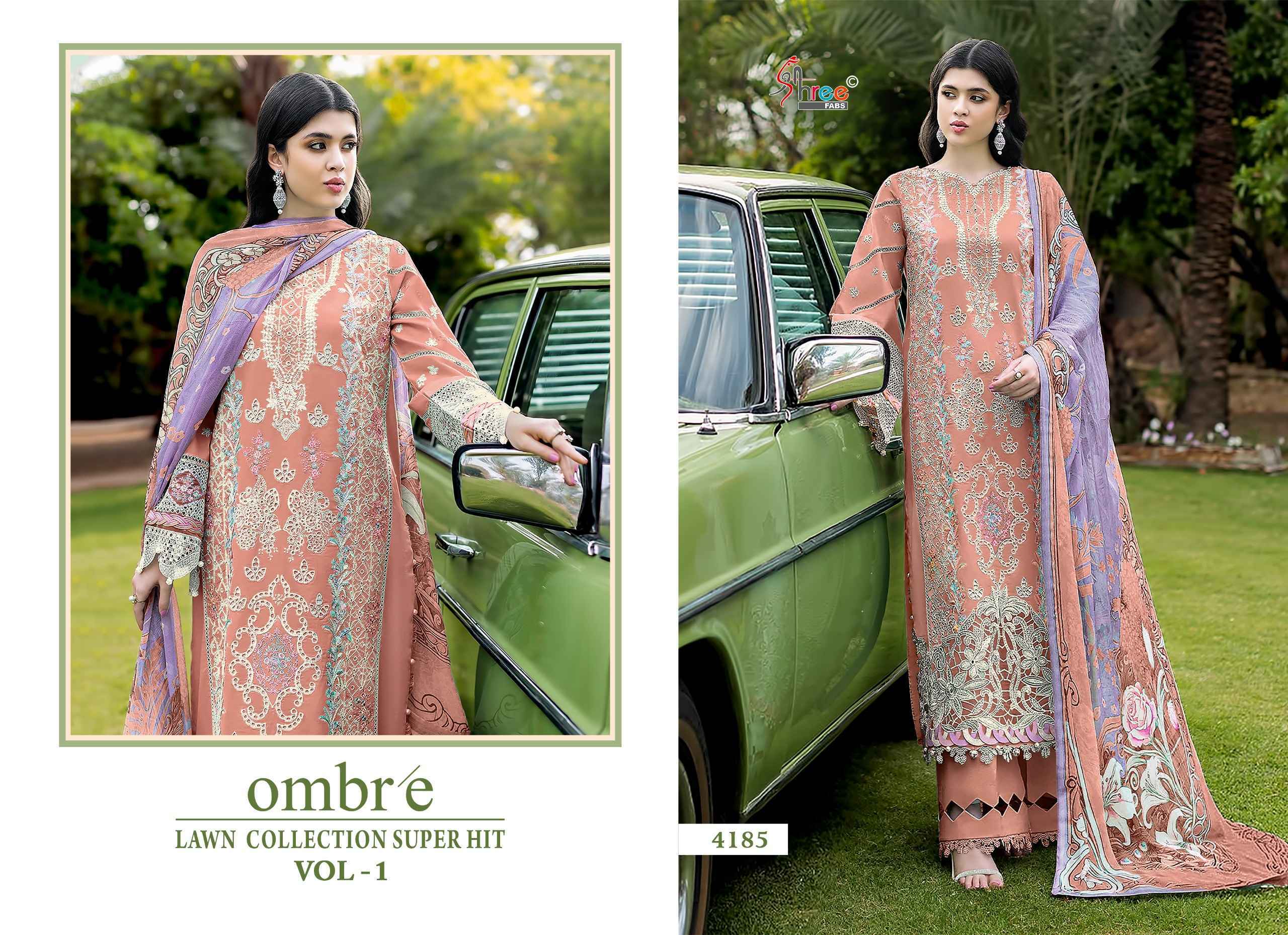 Shree Fabs Ombre Lawn Collection Super Hit Vol-1 Cotton Dress Material (5 pcs Catalogue)