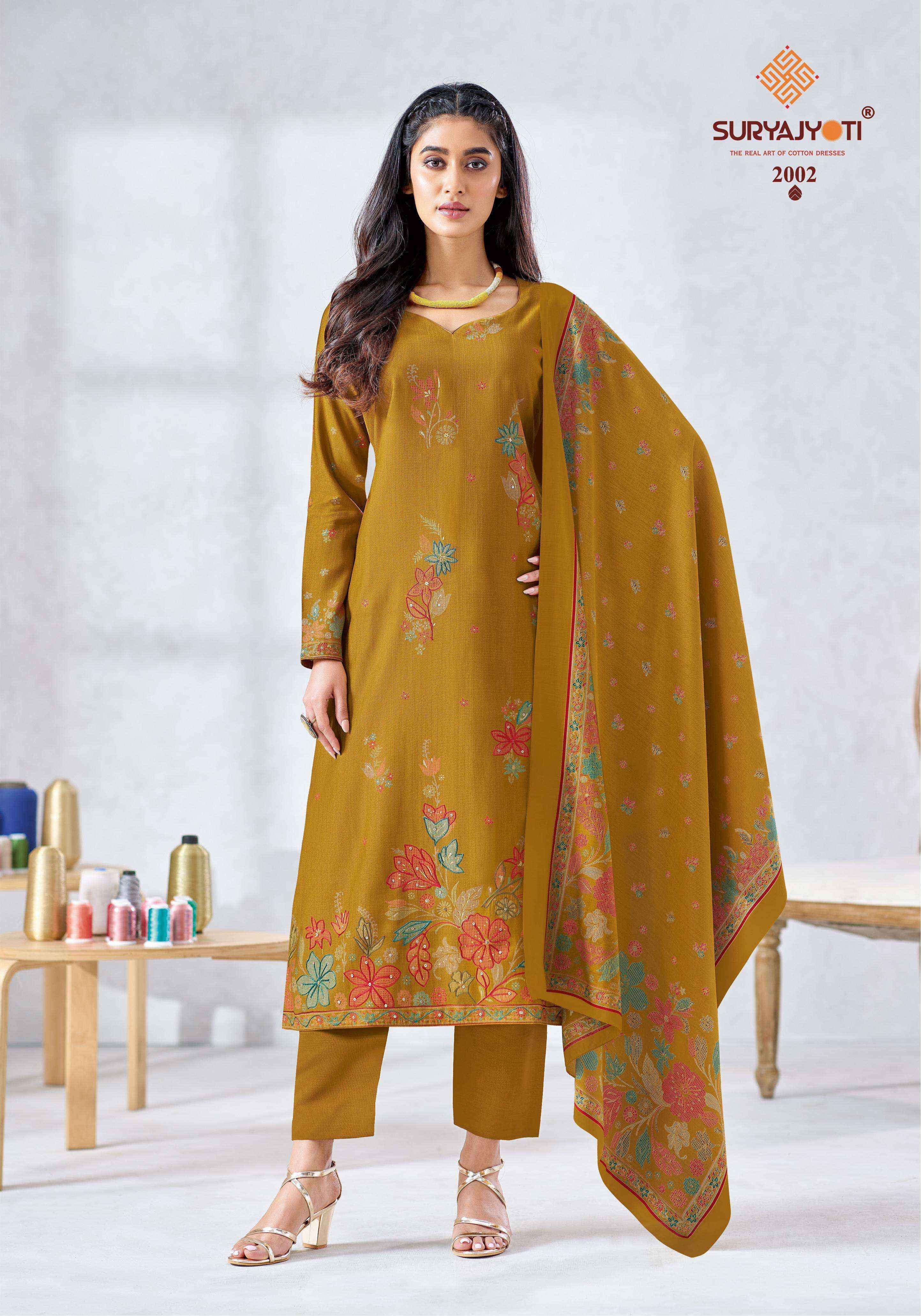 Suryajyoti Chikiri Vol-2 Roman Silk Dress Material (6 Pcs Catalouge)