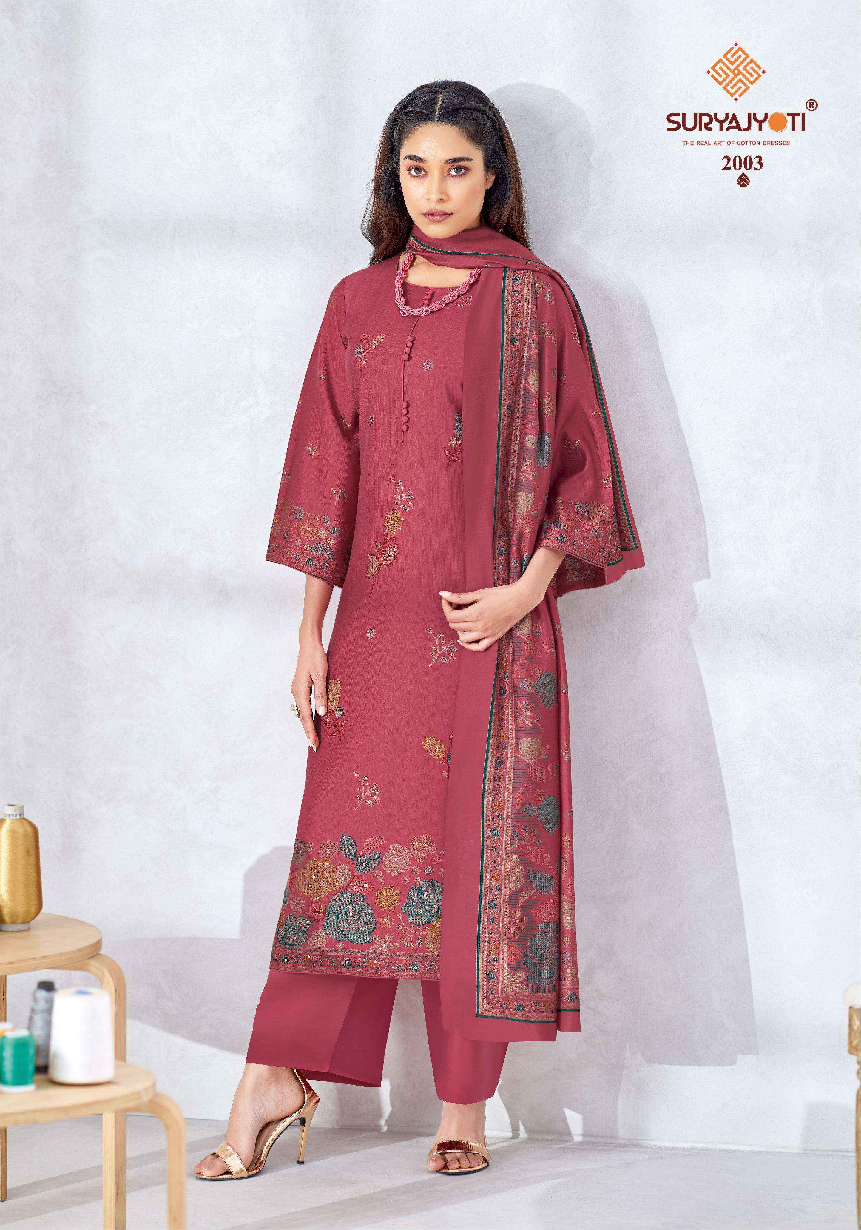 Suryajyoti Chikiri Vol-2 Roman Silk Dress Material (6 Pcs Catalouge)