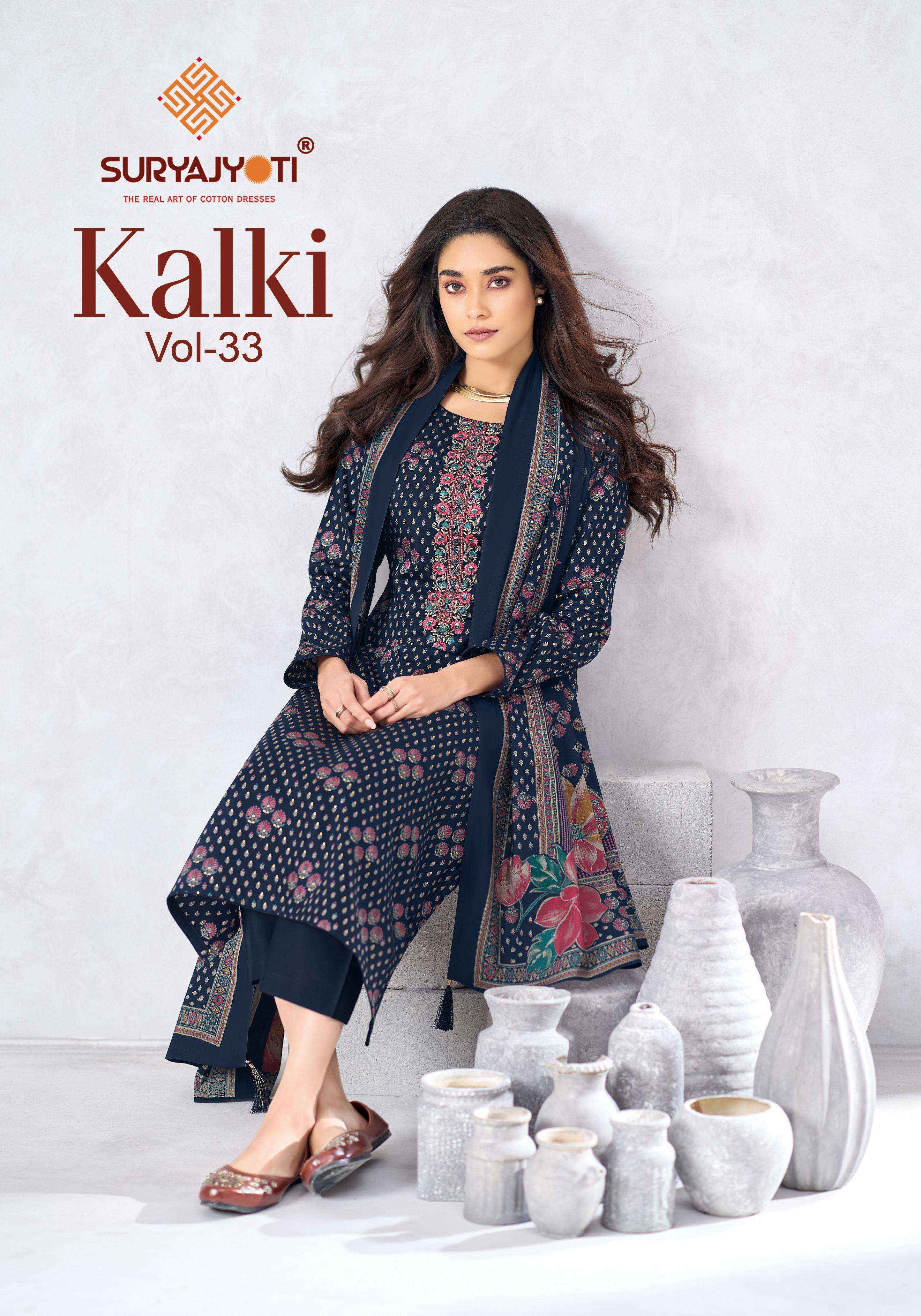 Suryajyoti Kalki Vol-33 Jam Satin Dress Material (8 Pcs Catalouge)
