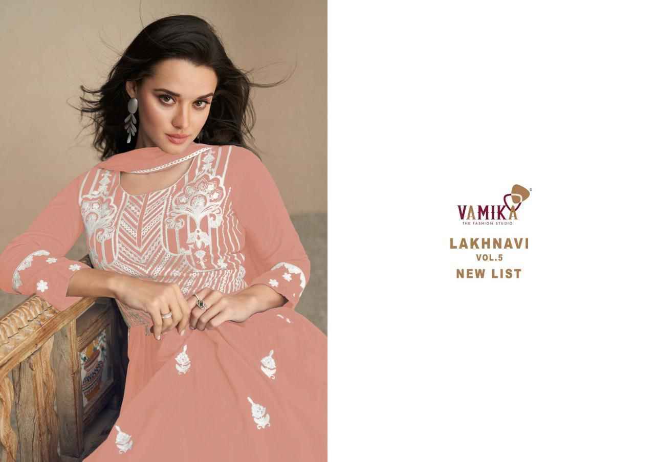 Vamika Lakhnavi Vol-5 New List Readymade Reyon Dress (4 pcs Catalogue)