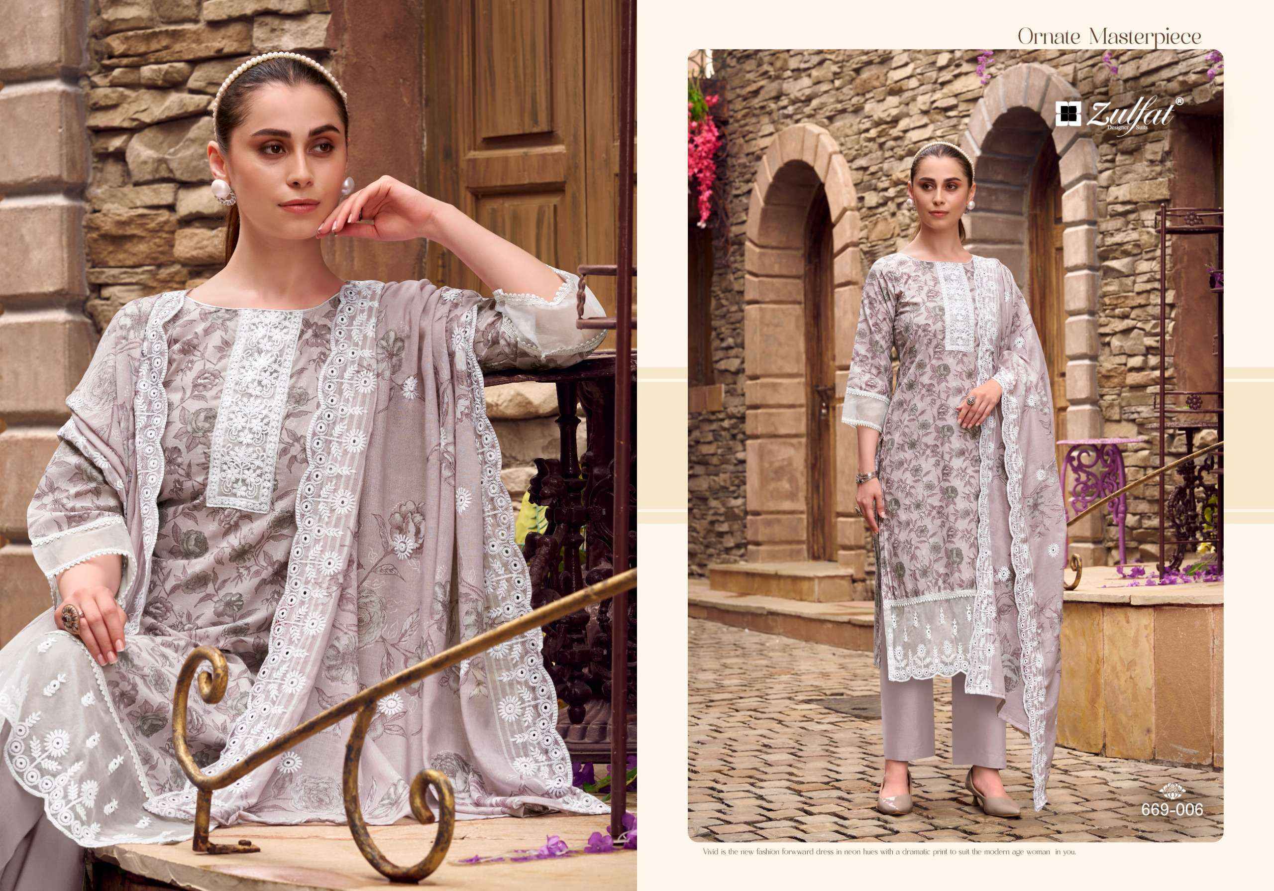 Zulfat Kiyara Cotton Dress Material 6 pcs Catalogue