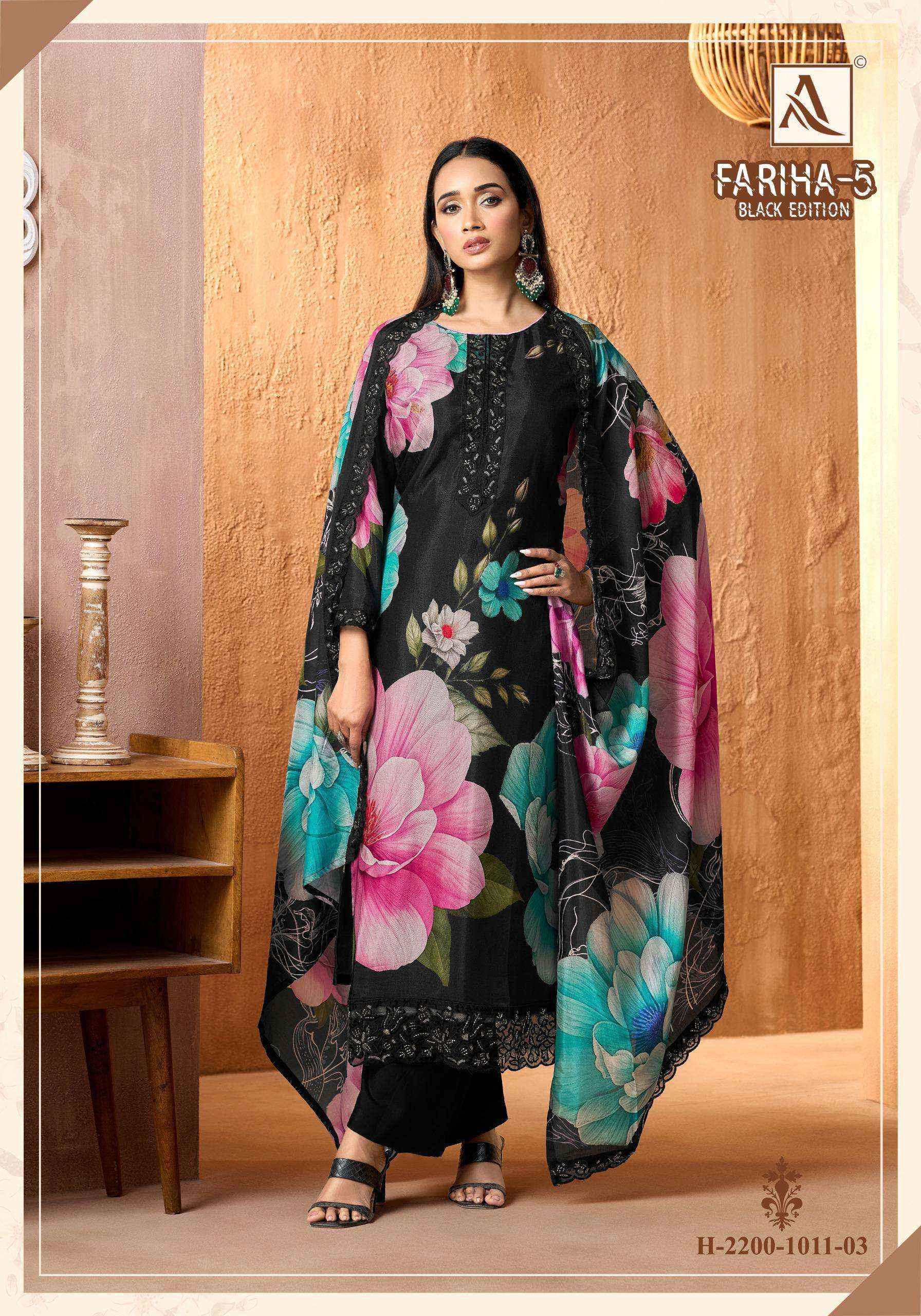 Alok Fariha Blak Edition-5 Viscose Rayon Dress Material (6 pcs Catalogue)