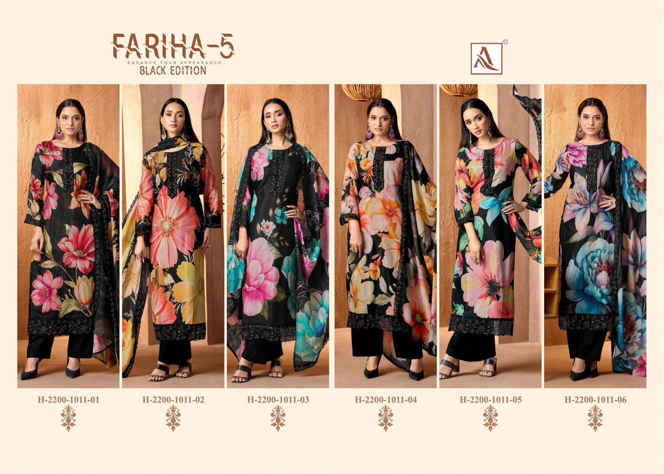 Alok Fariha Blak Edition-5 Viscose Rayon Dress Material (6 pcs Catalogue)
