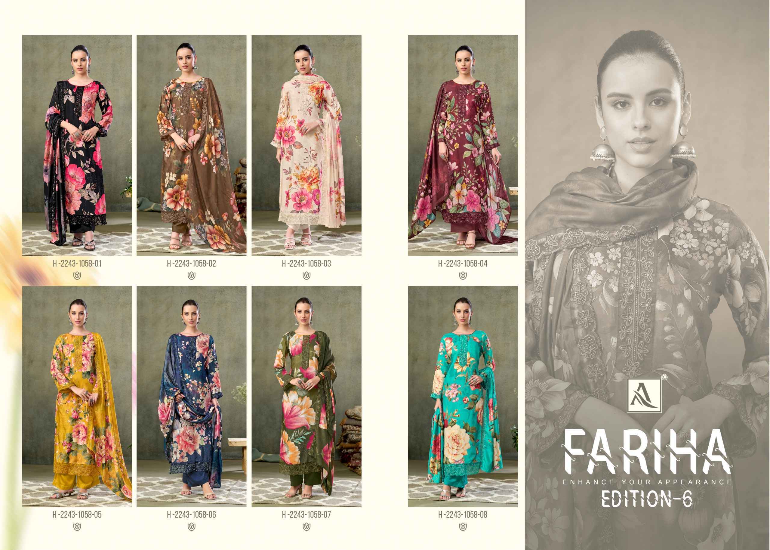 Alok Fariha Edition-6 Muslin Dress Material (8 pcs Catalogue)