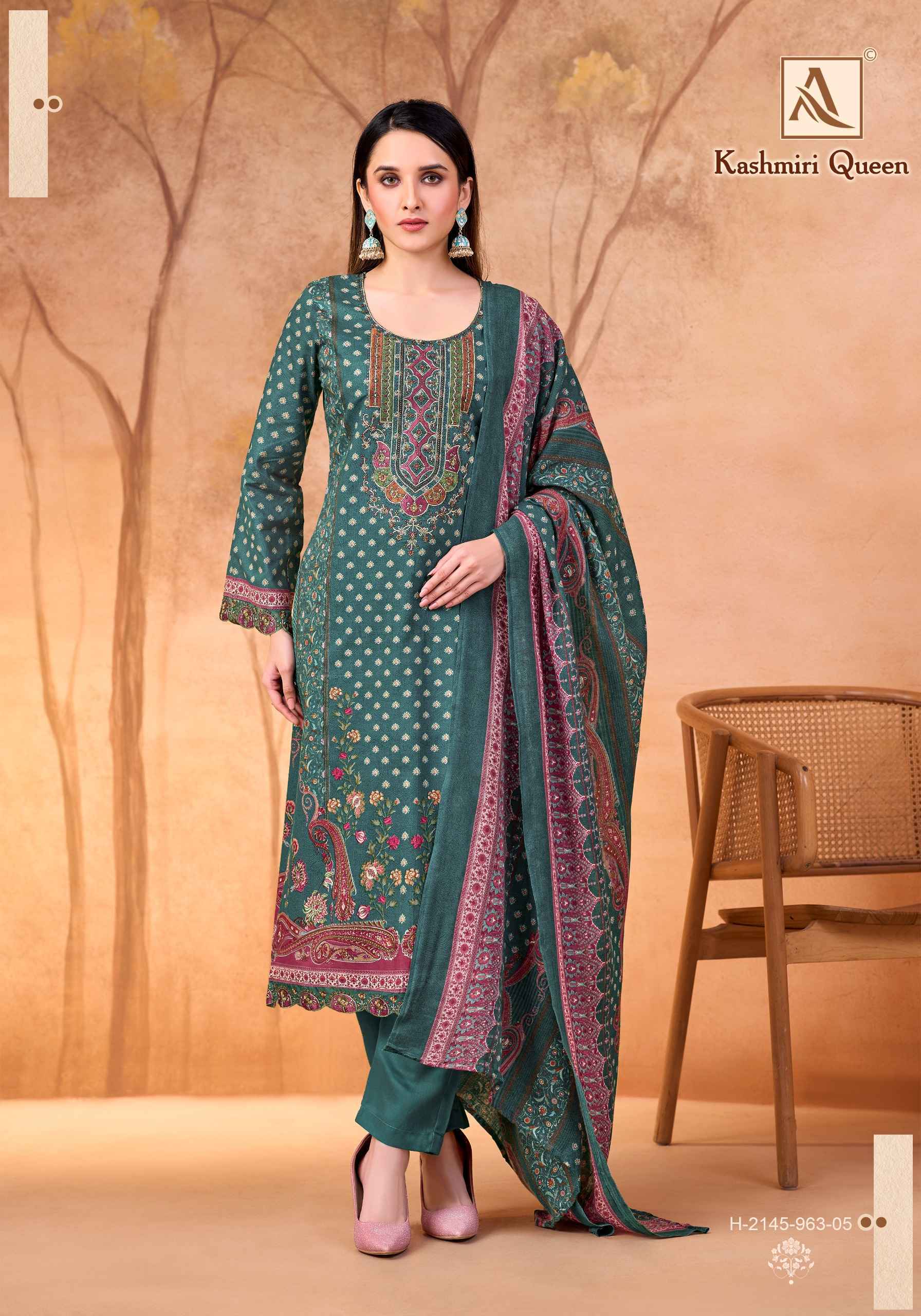 Alok Kashmiri Queen Cambric Cotton Dress Material (6 pcs Catalogue)