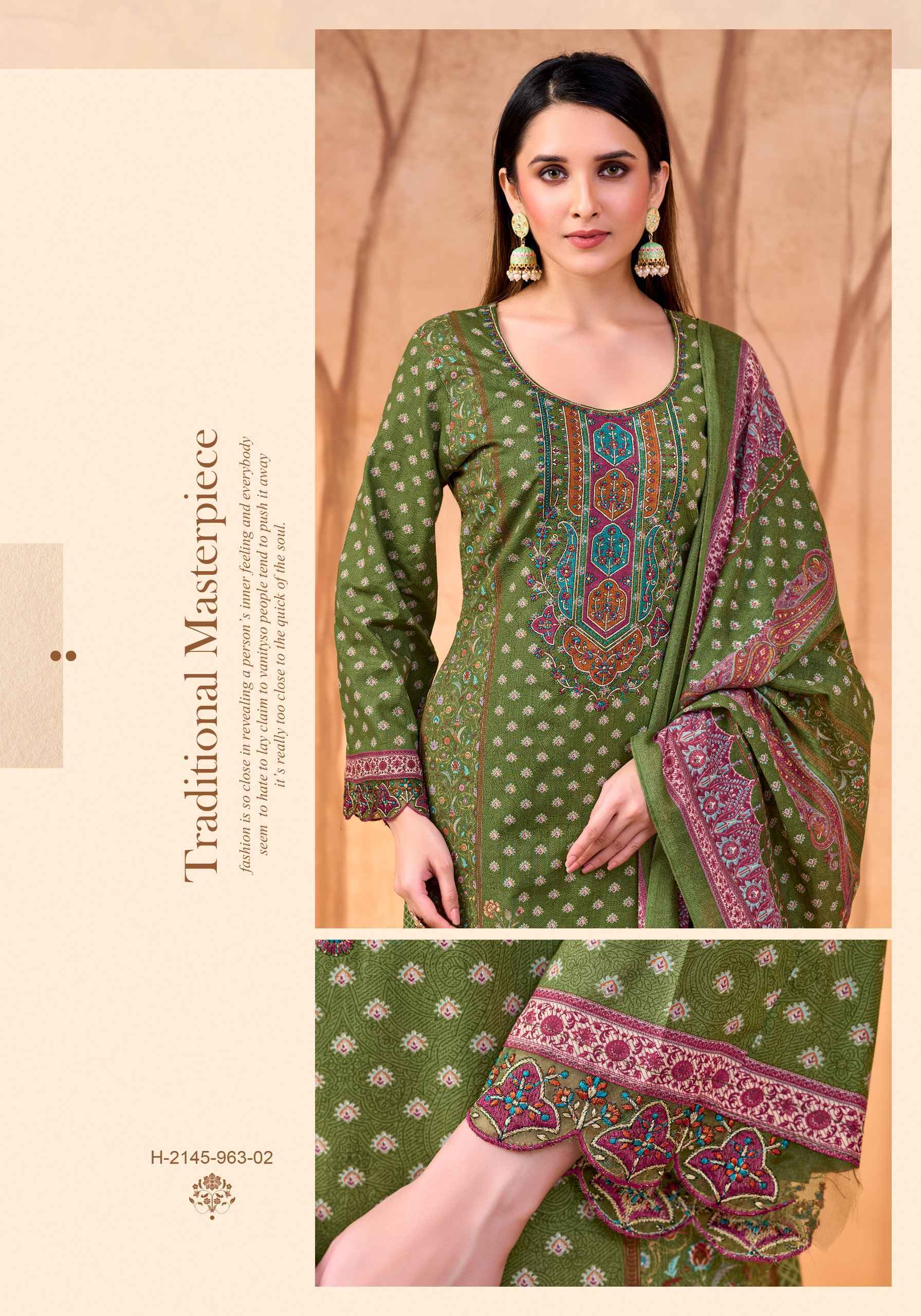 Alok Kashmiri Queen Cambric Cotton Dress Material (6 pcs Catalogue)