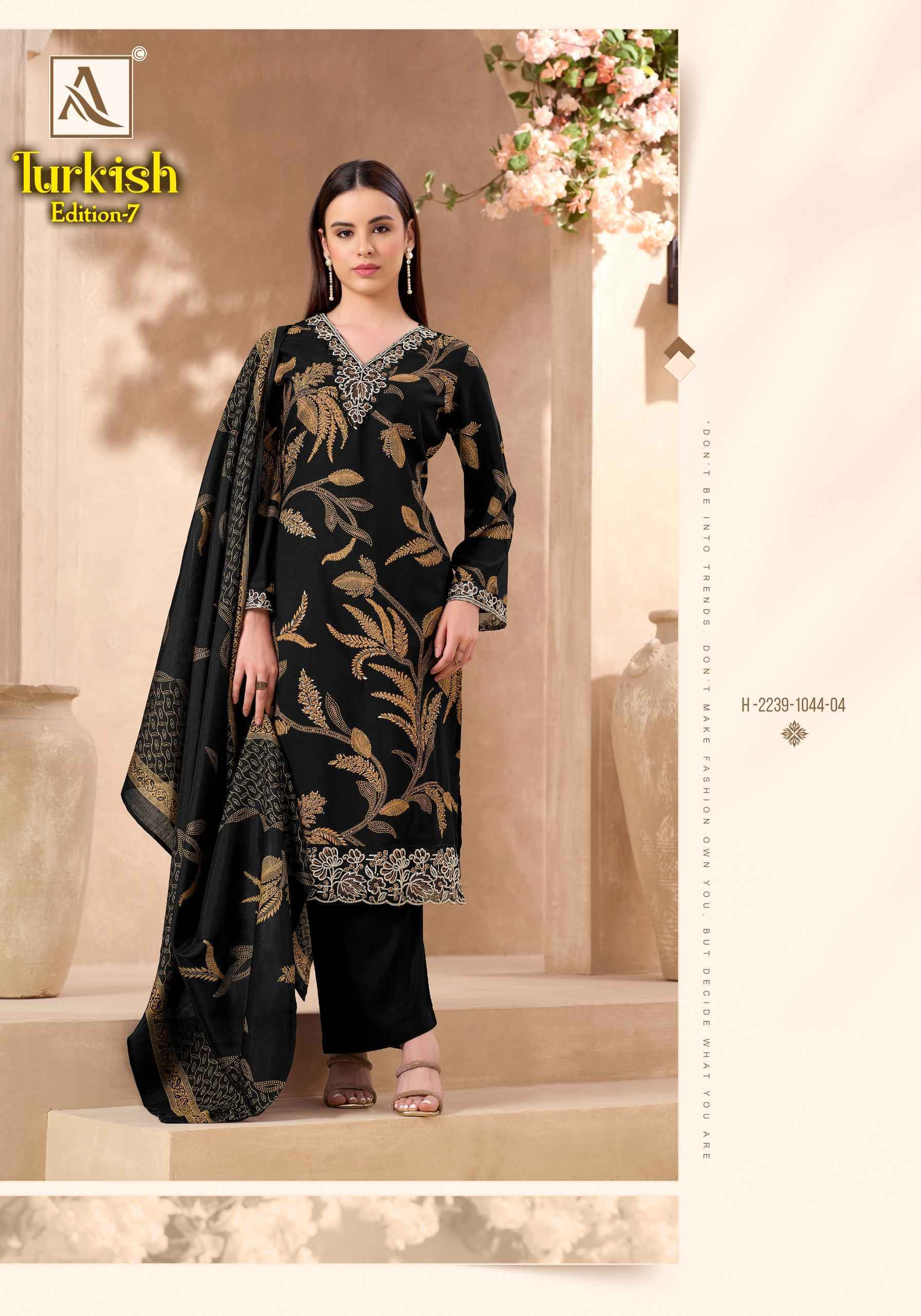 Alok Turkish Edition-7 Viscose Reyon Dress Material (6 pcs Catalogue)
