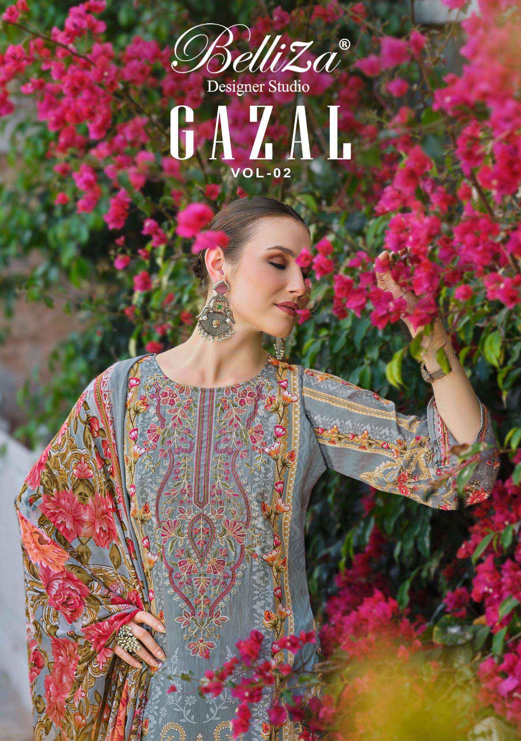 Belliza Gazal Vo- 2 Crepe Dress Material (8 pcs Cataloge)