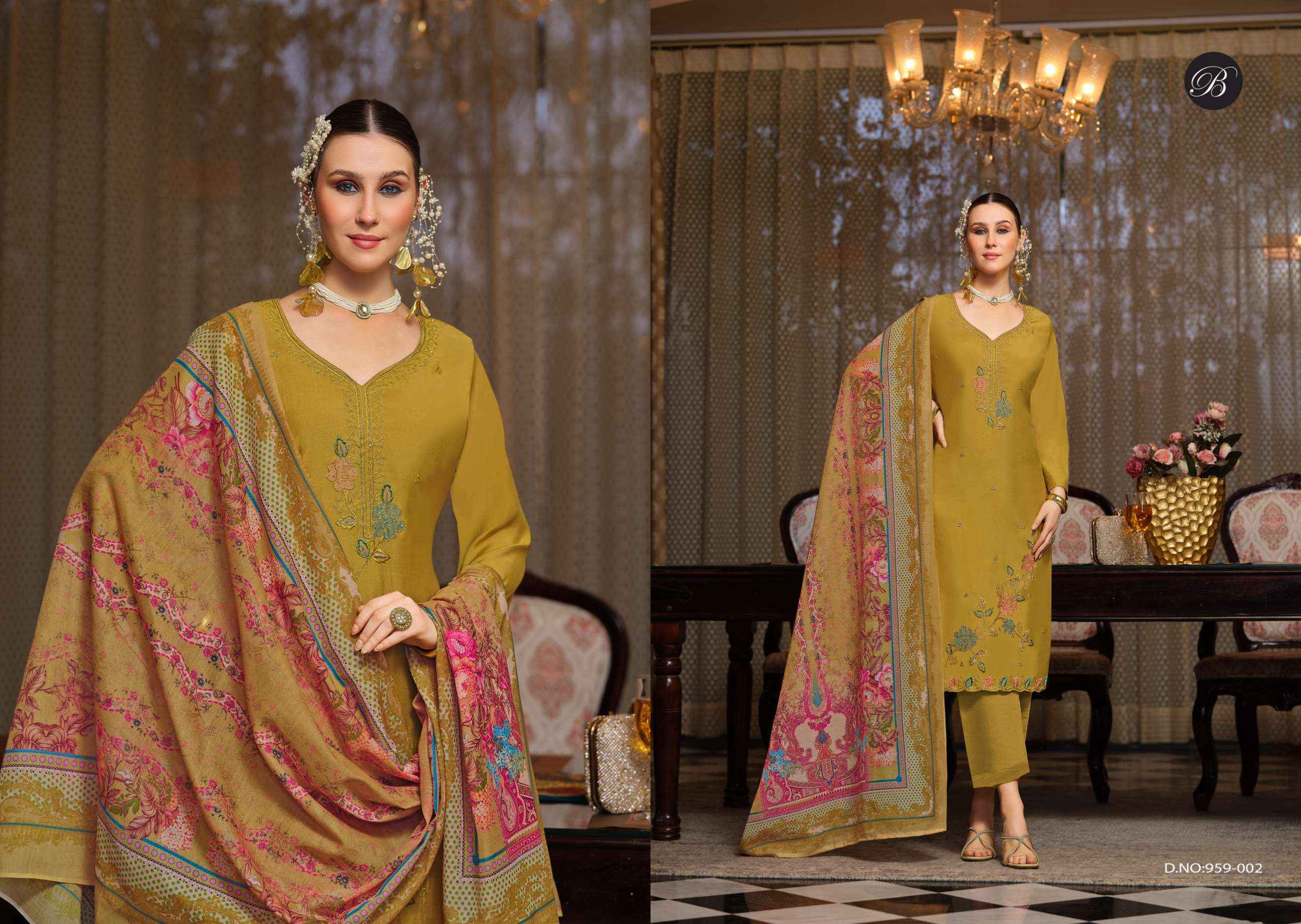 Belliza Gulfam Muslin Dress Material (6 pcs Cataloge)