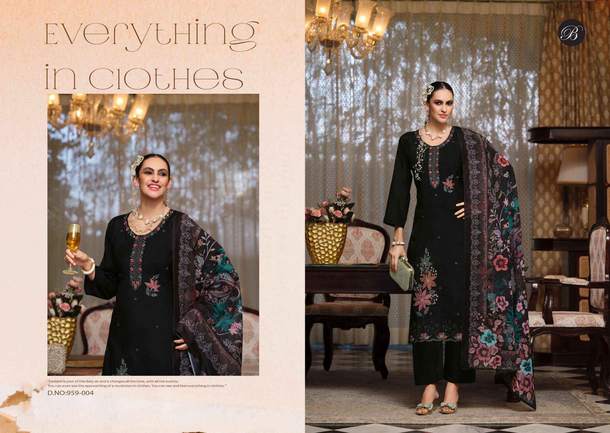 Belliza Gulfam Muslin Dress Material (6 pcs Cataloge)