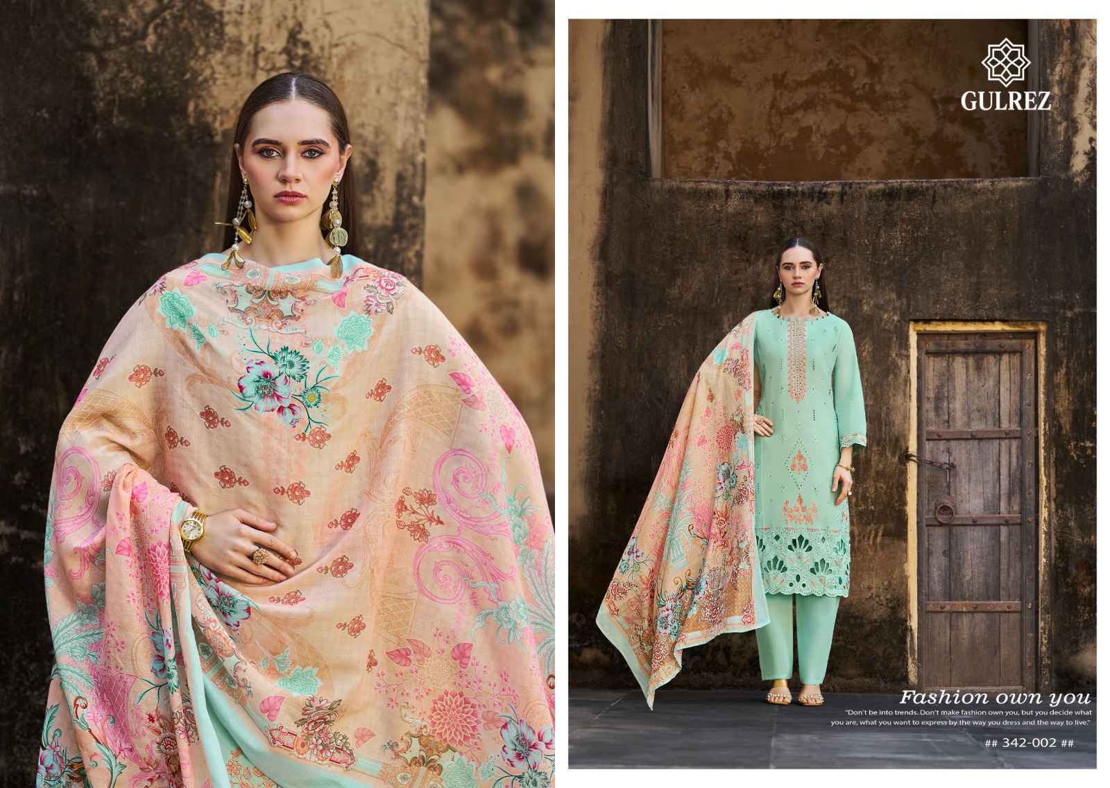 Belliza Gulrez Jade Ombre Nooria Readymade Cotton Dress (6 pcs Catalogue)