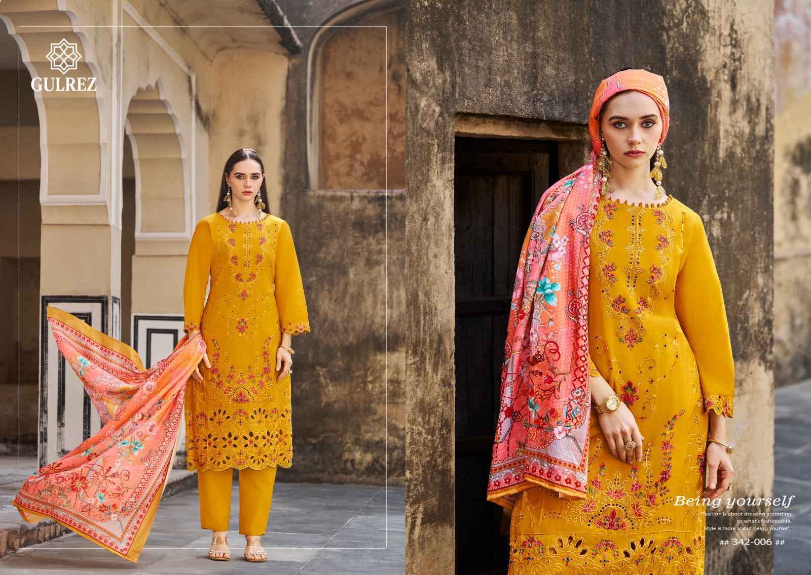 Belliza Gulrez Jade Ombre Nooria Readymade Cotton Dress (6 pcs Catalogue)