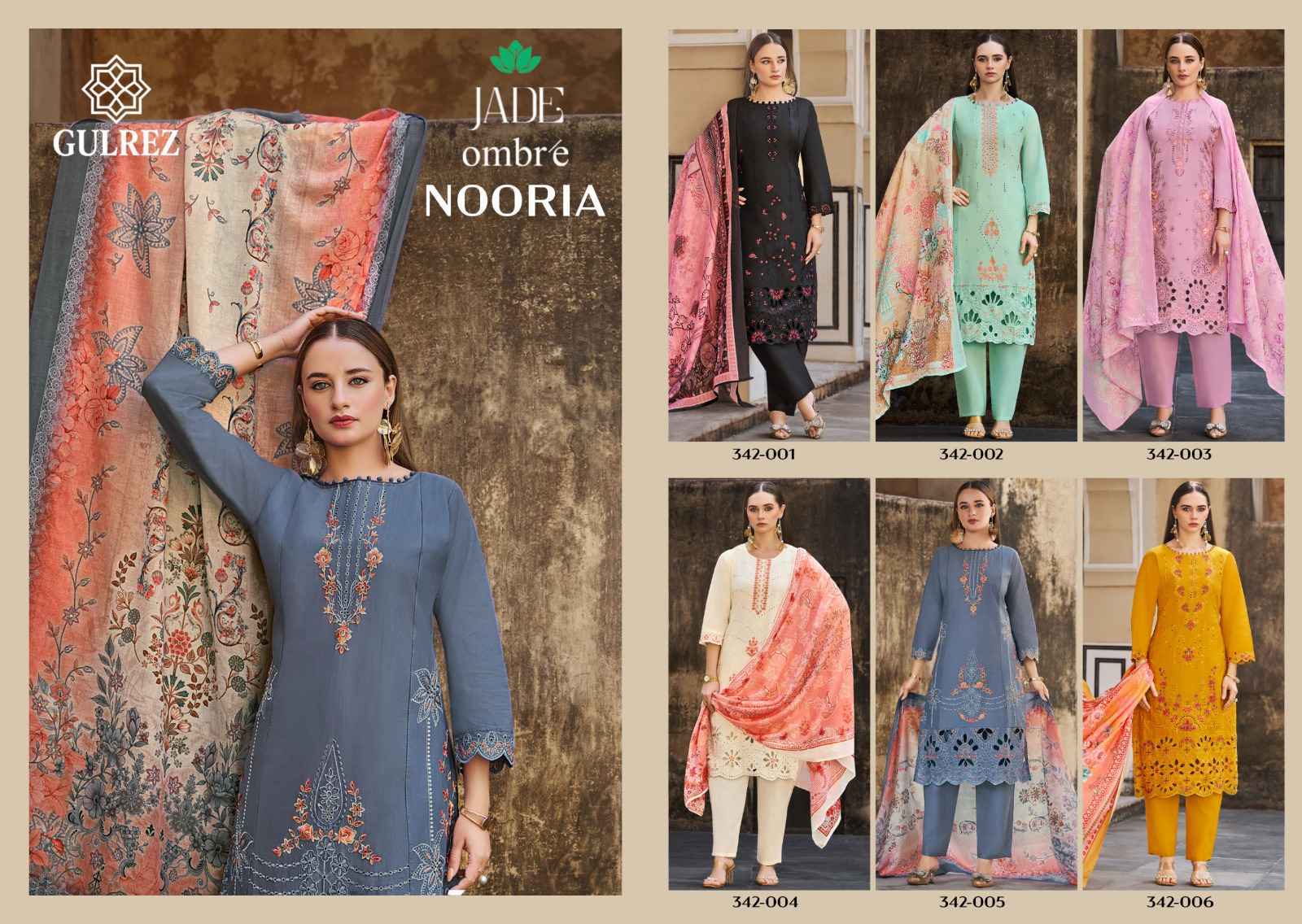 Belliza Gulrez Jade Ombre Nooria Readymade Cotton Dress (6 pcs Catalogue)