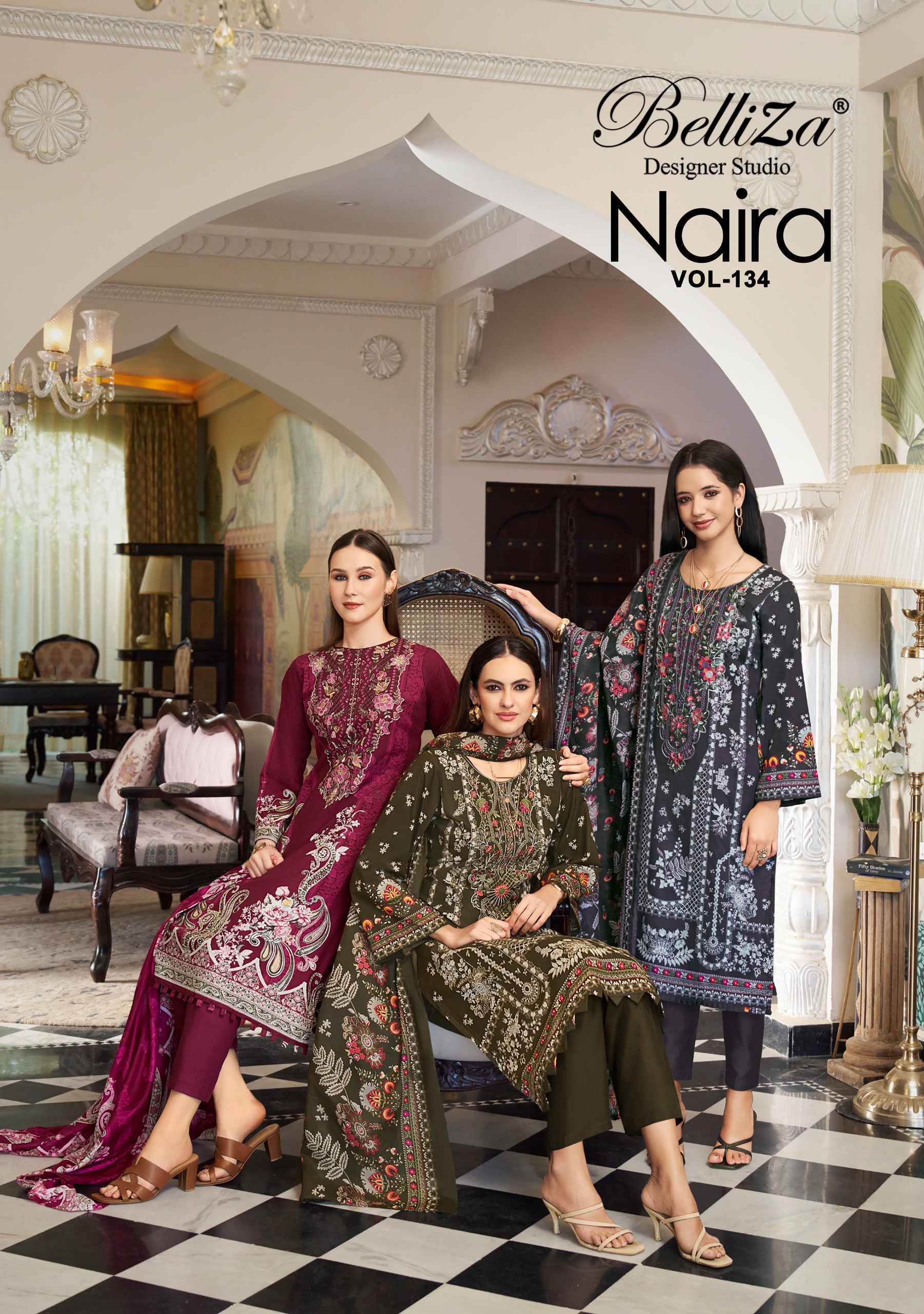 Belliza Naira Vol-134 Cotton Dress Material (8 pcs Cataloge)