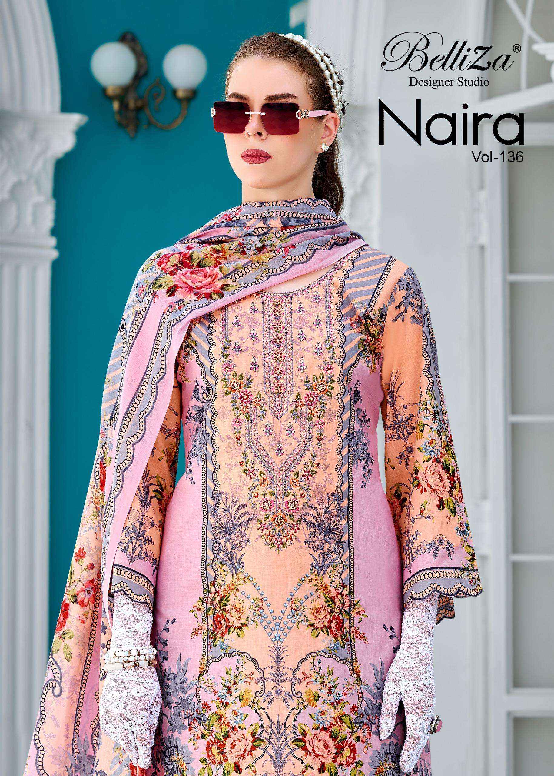 Belliza Naira Vol-136 Cotton Dress Material (8 pcs Cataloge)