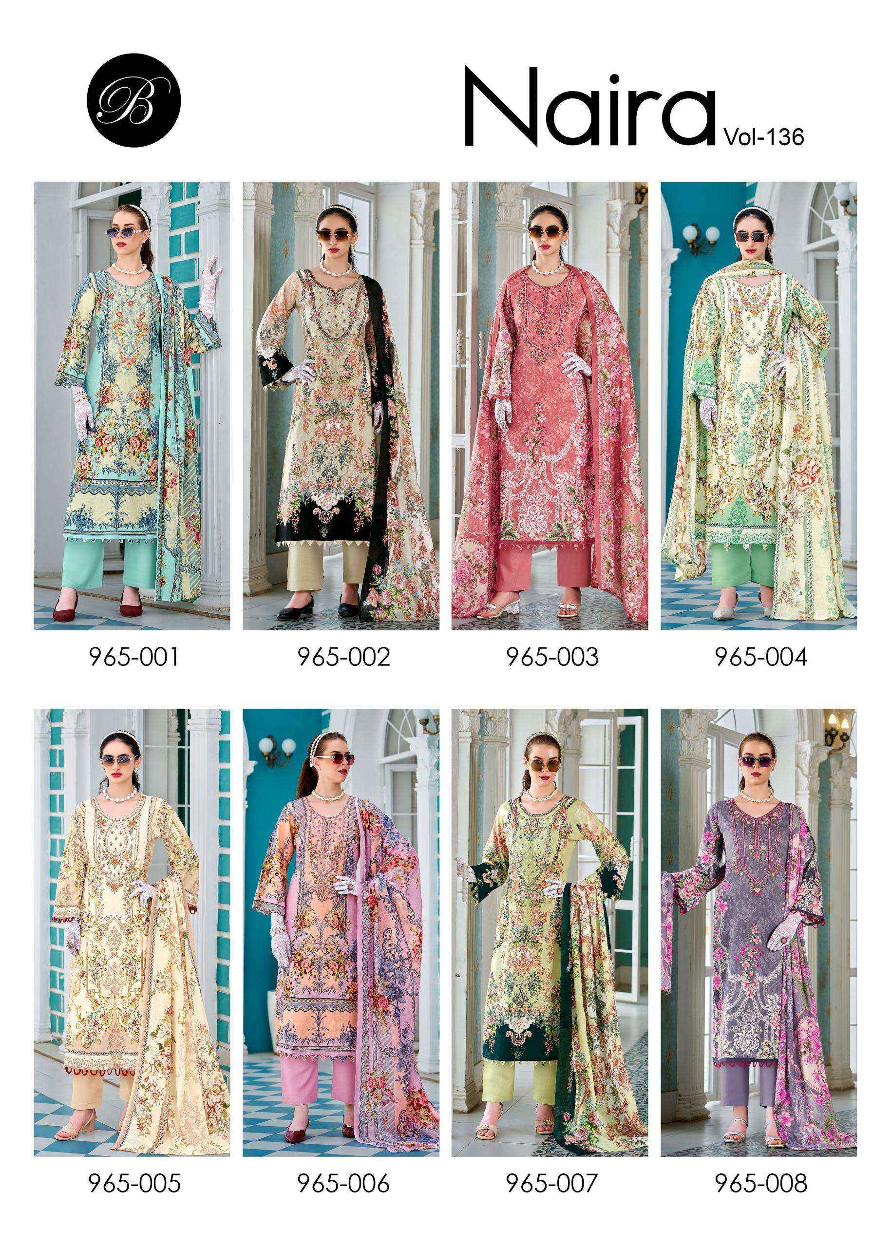 Belliza Naira Vol-136 Cotton Dress Material (8 pcs Cataloge)