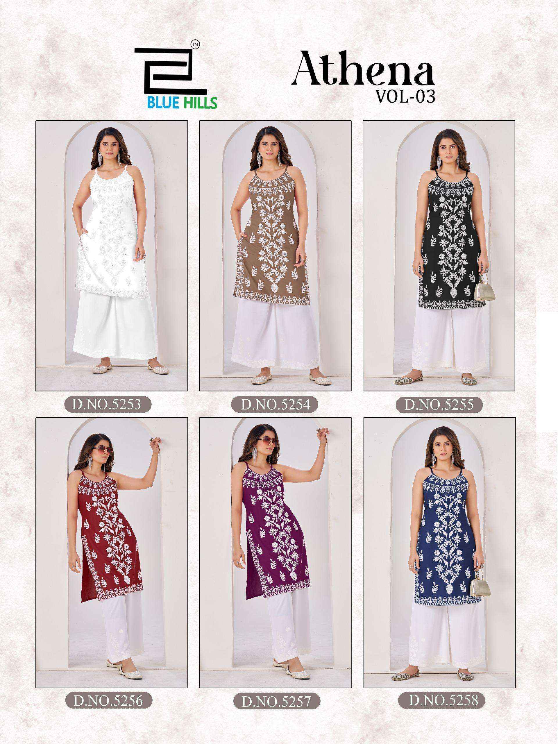 Blue Hills Athena Vol-3 Rayon Kurti (6 pcs Catalogue)