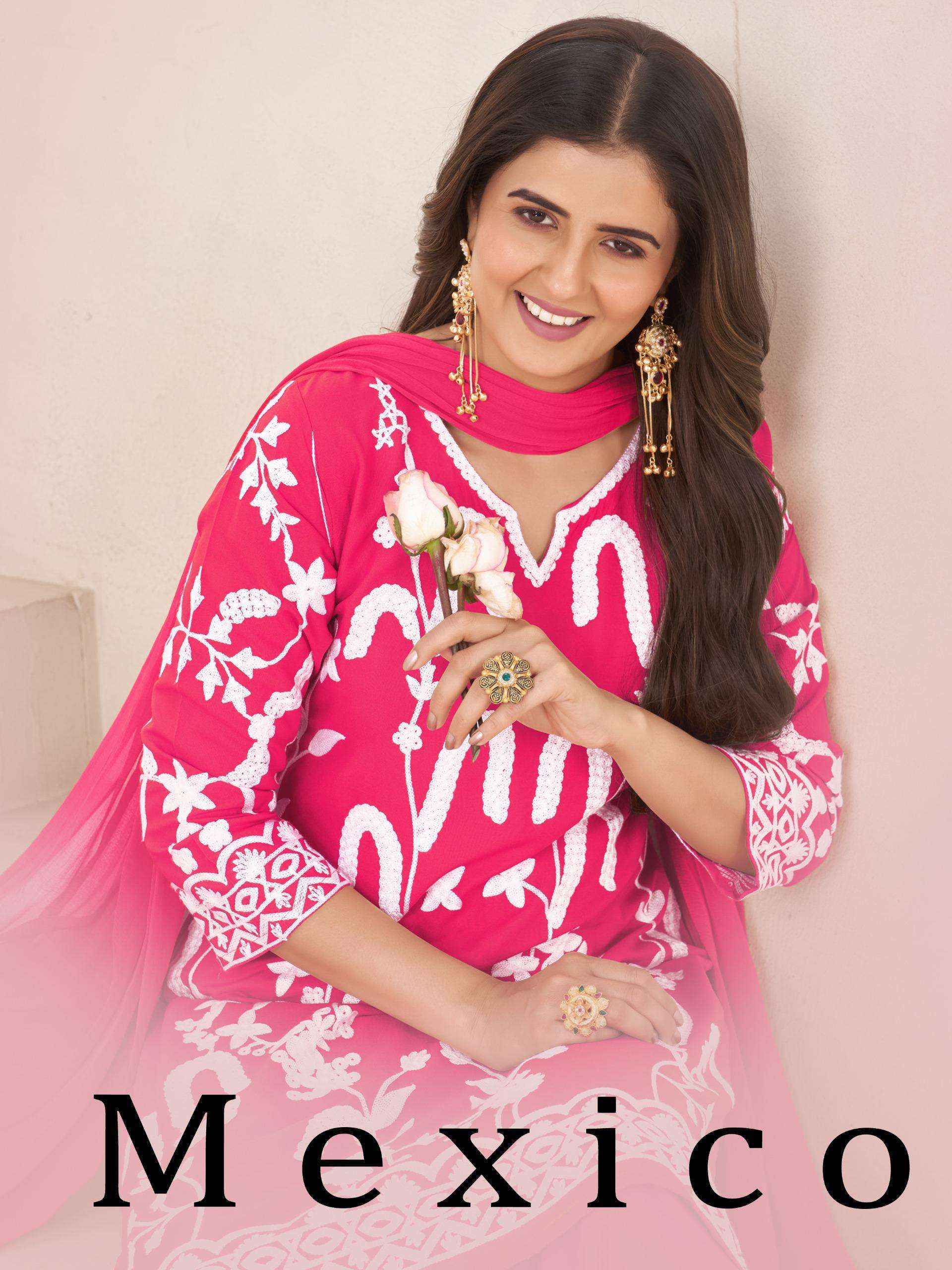 Blue Hills Mexico Rayon Readymade Suit (4 pcs Catalogue)