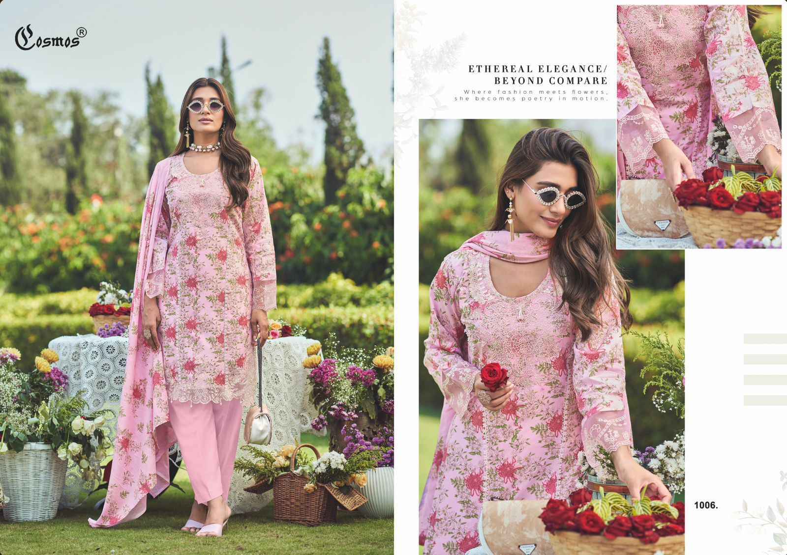 Cosmos Floral Lawn Vol-1 Lawn Cotton Dress Material (6 pcs Catalogue)