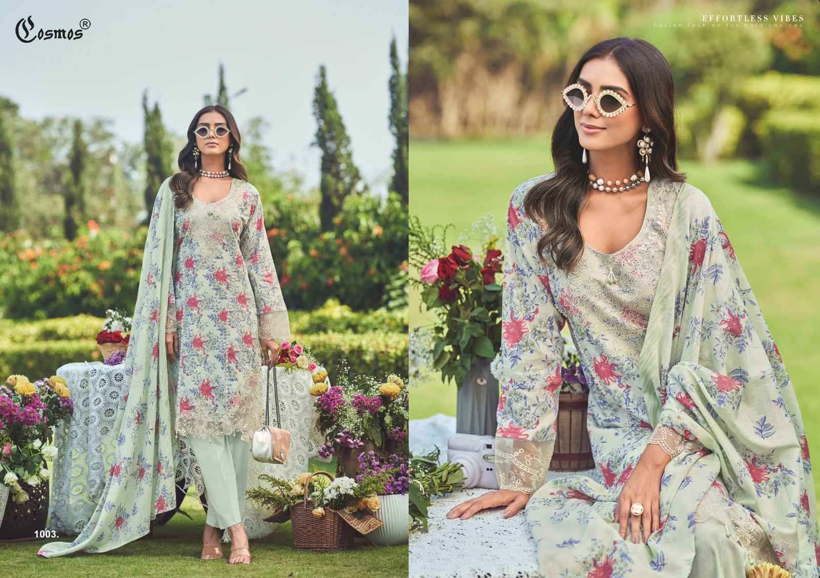 Cosmos Floral Lawn Vol-1 Lawn Cotton Dress Material (6 pcs Catalogue)