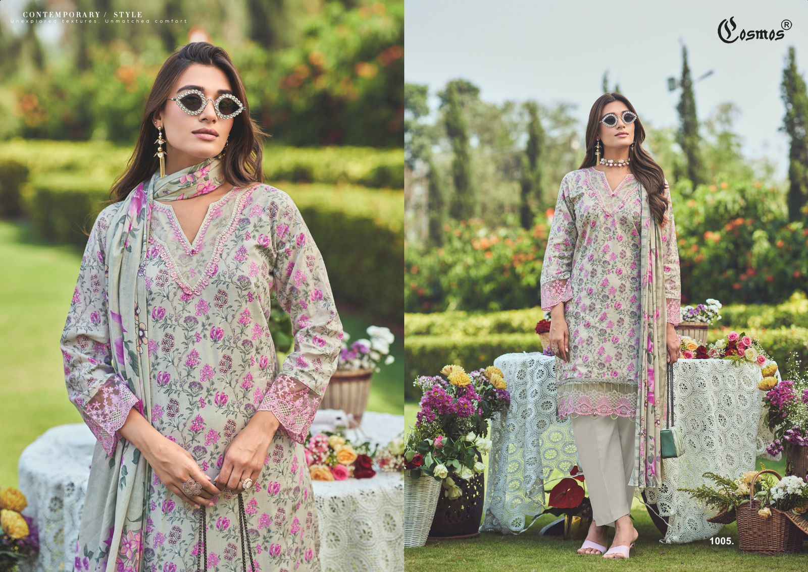 Cosmos Floral Lawn Vol-1 Lawn Cotton Dress Material (6 pcs Catalogue)