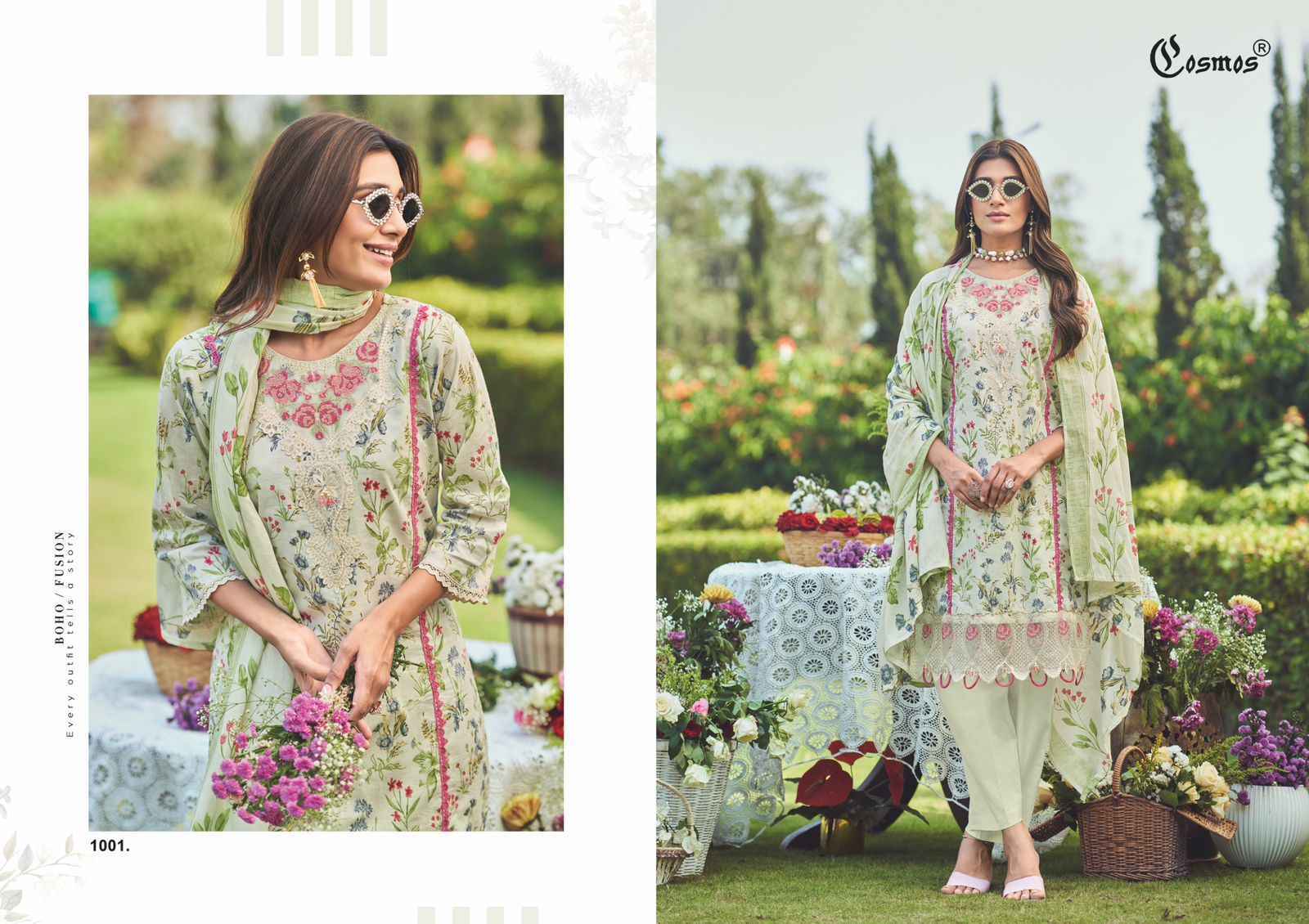 Cosmos Floral Lawn Vol-1 Lawn Cotton Dress Material (6 pcs Catalogue)