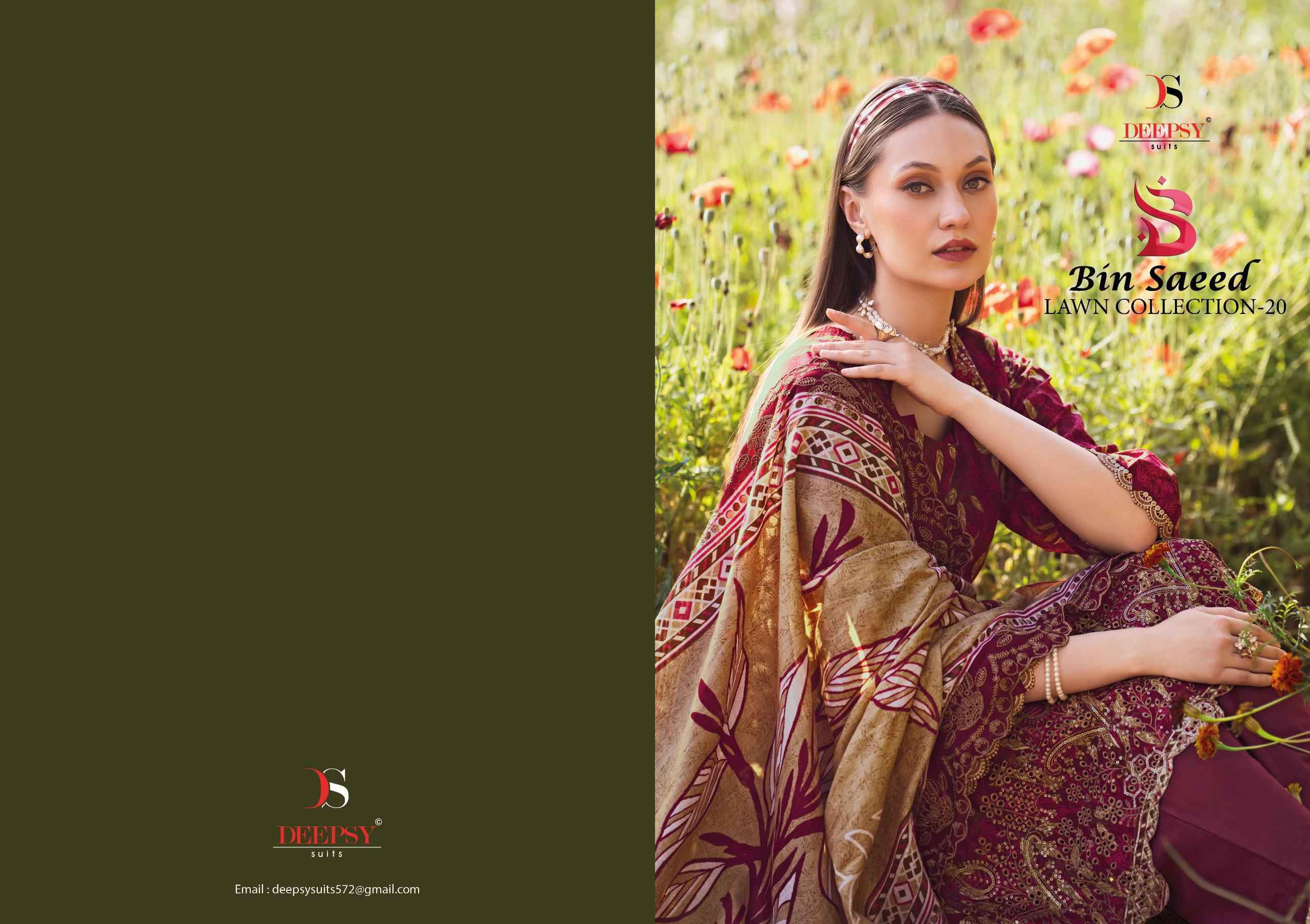 Deepsy Bin Saeed Vol-20 Cotton Dress Material (8 pcs Catalogue)